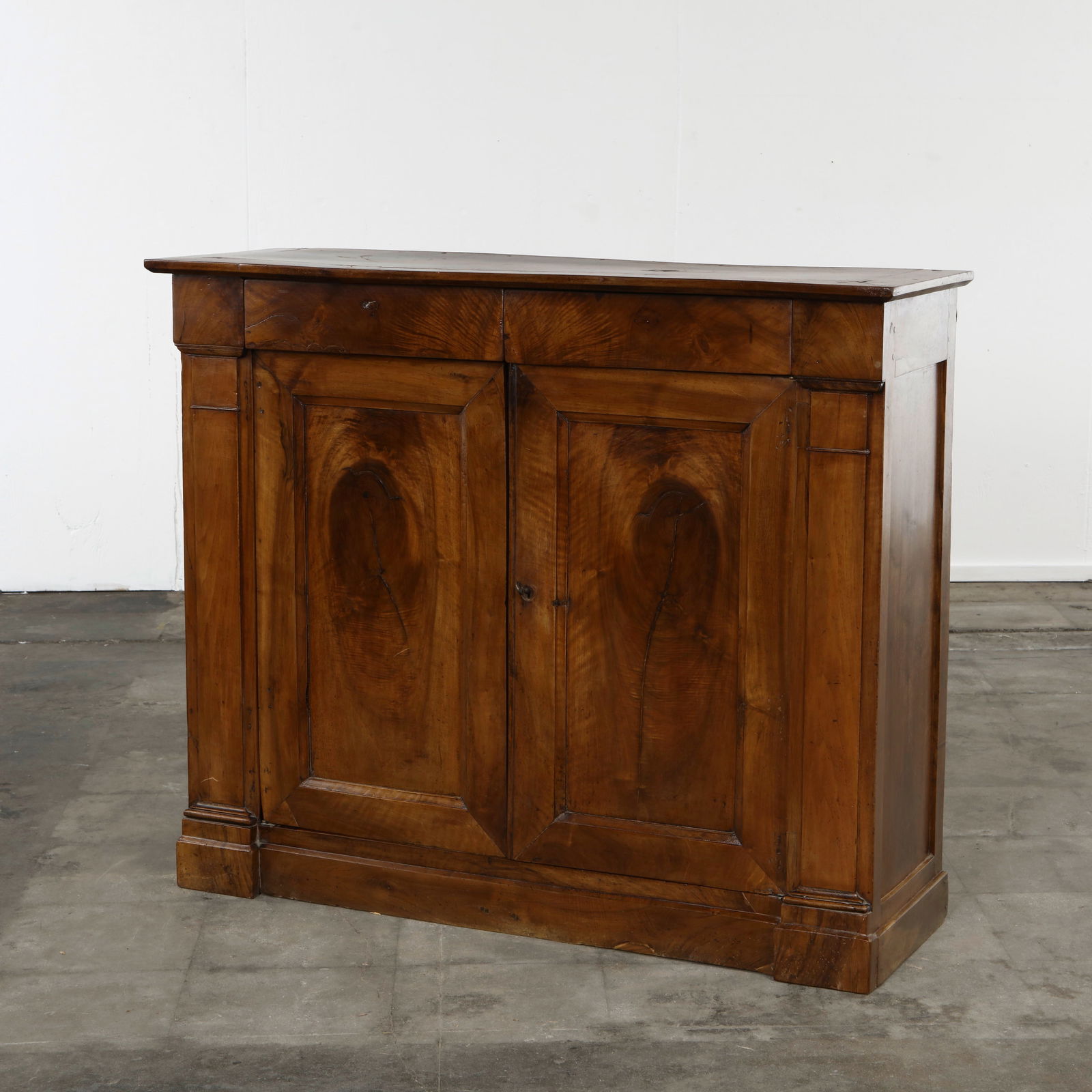 Italian Walnut Louis Philippe Style Two-Door Cabinet, 1860s (1 of 17)