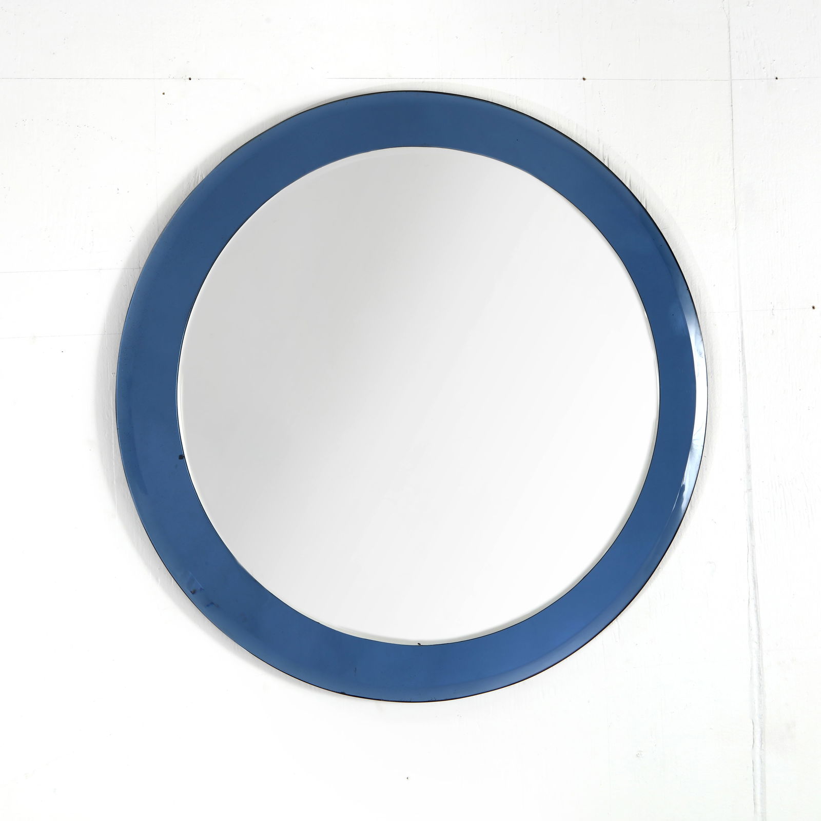 Max Ingrand for Fontana Arte, Blue Wall Mirror, 1960s (1 of 4)