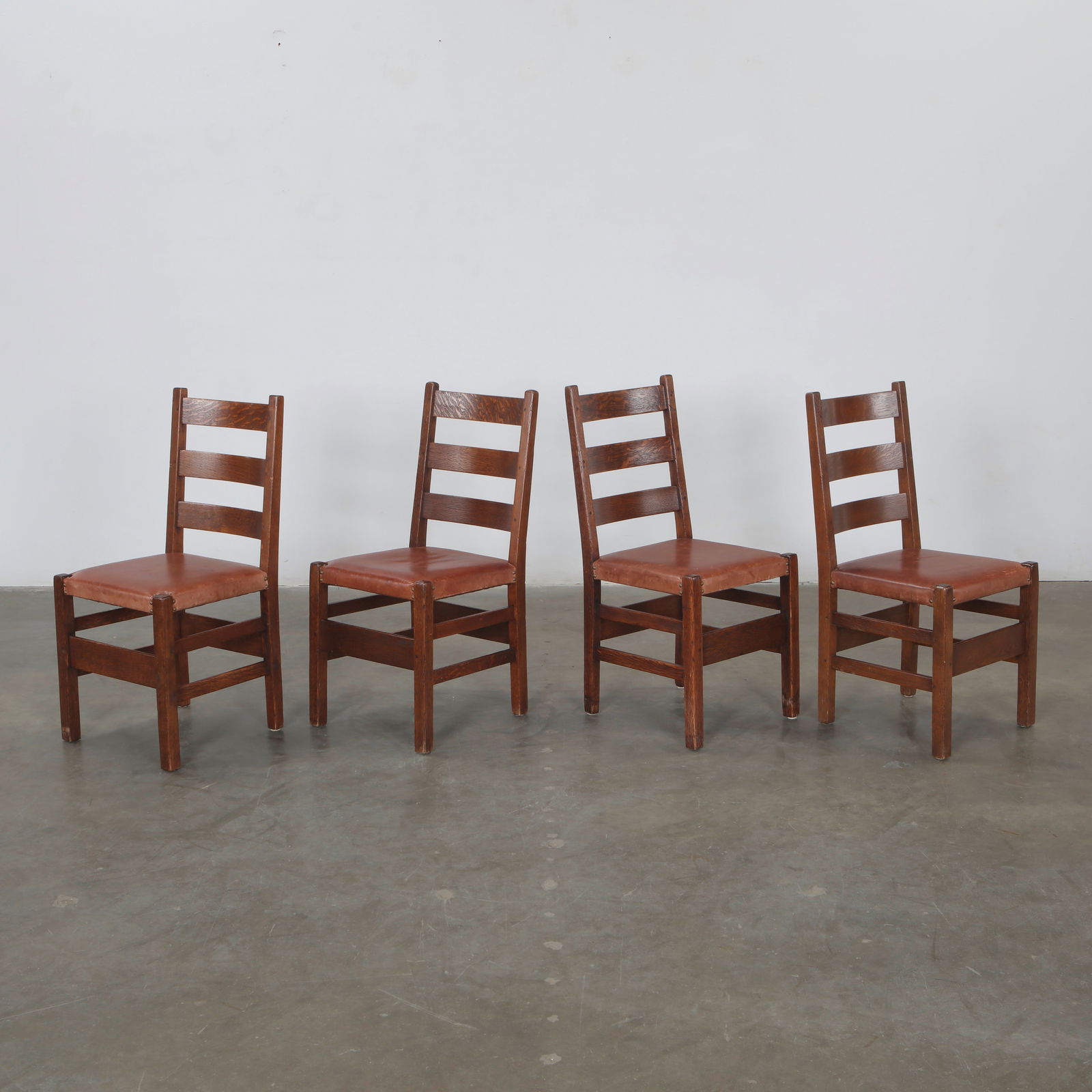 Gustav Stickley, Set of Four Oak Dining Chairs, 1900s (1 of 20)