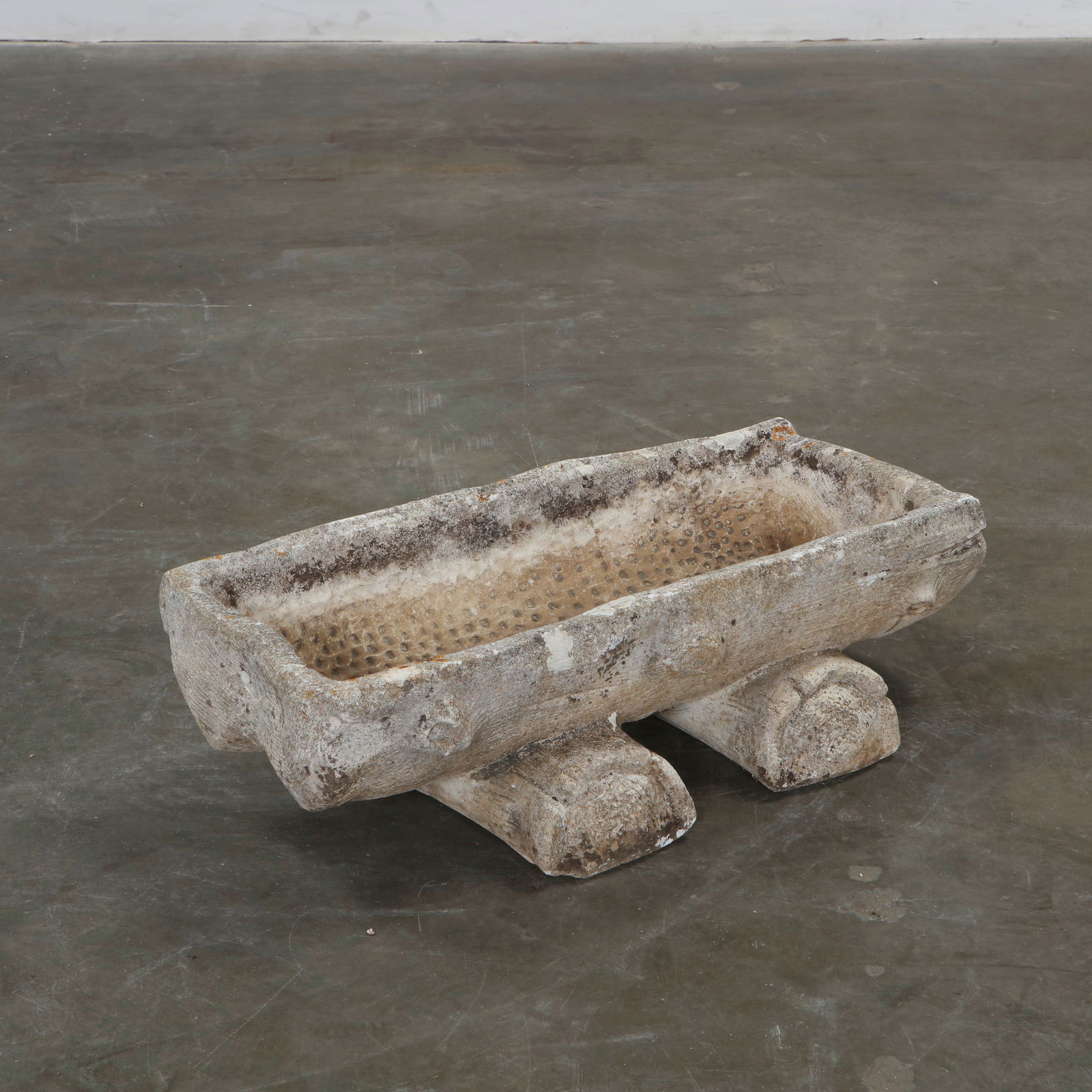 Rectangular Faux Bois Concrete Planter, France, 1950s (1 of 11)