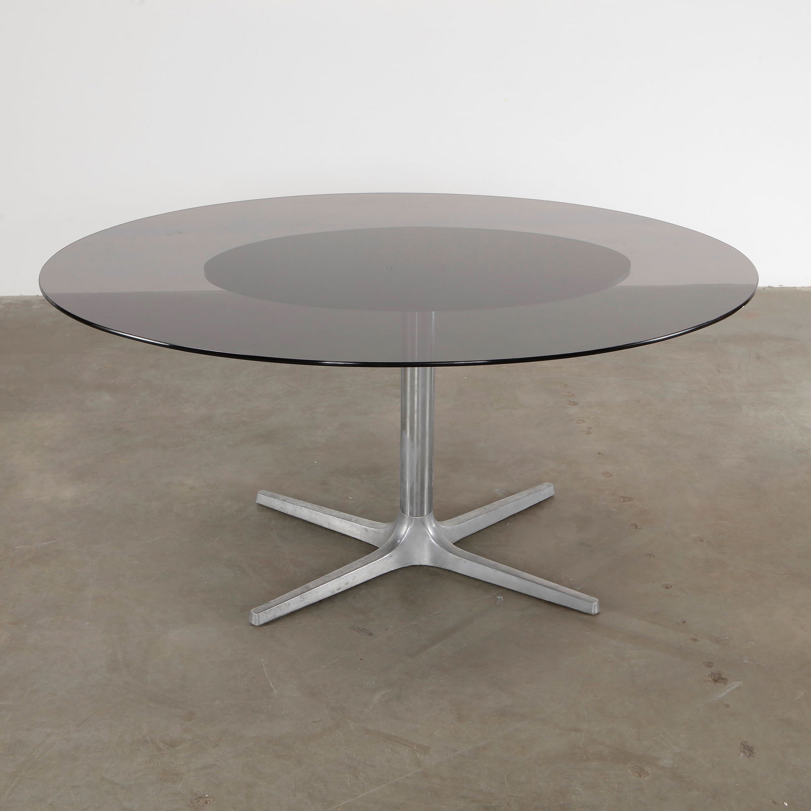 Mid-Century Glass Top Dinner Table, 1970s (1 of 11)