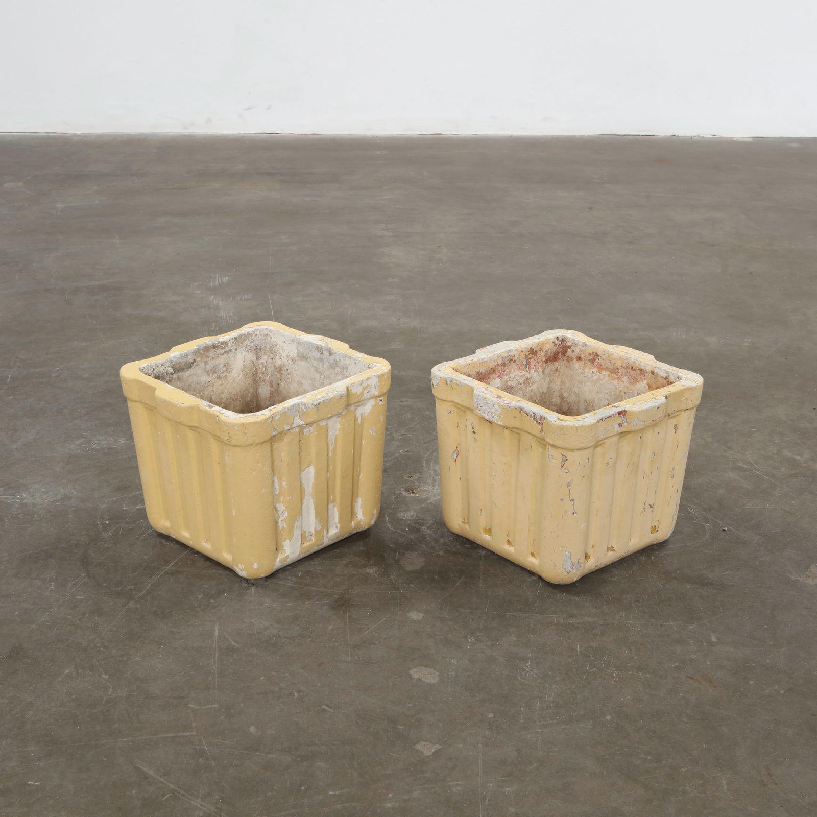 Willy Guhl, Pair of Small Yellow Square Planters, Switzerland, 1960s (1 of 10)