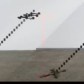 Charlotte Perriand, Coat Stand in Pine, 1960s: Standing coat stand in pine with rounded knobs, reflecting Perriand humanist approach to modern design. A piece that balances function and simplicity with architectural rigor. Height: 65 in. Diameter: