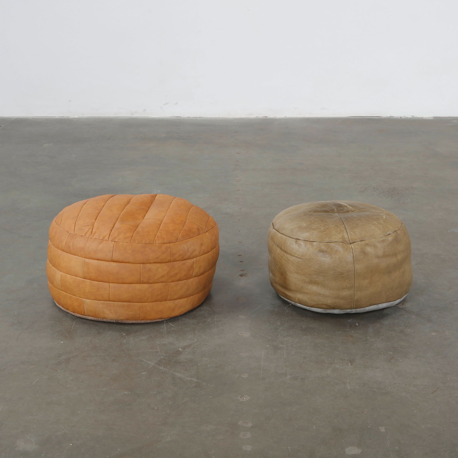 De Sede, Pair of Leather Ottomans, Switzerland, 1970s (1 of 5)