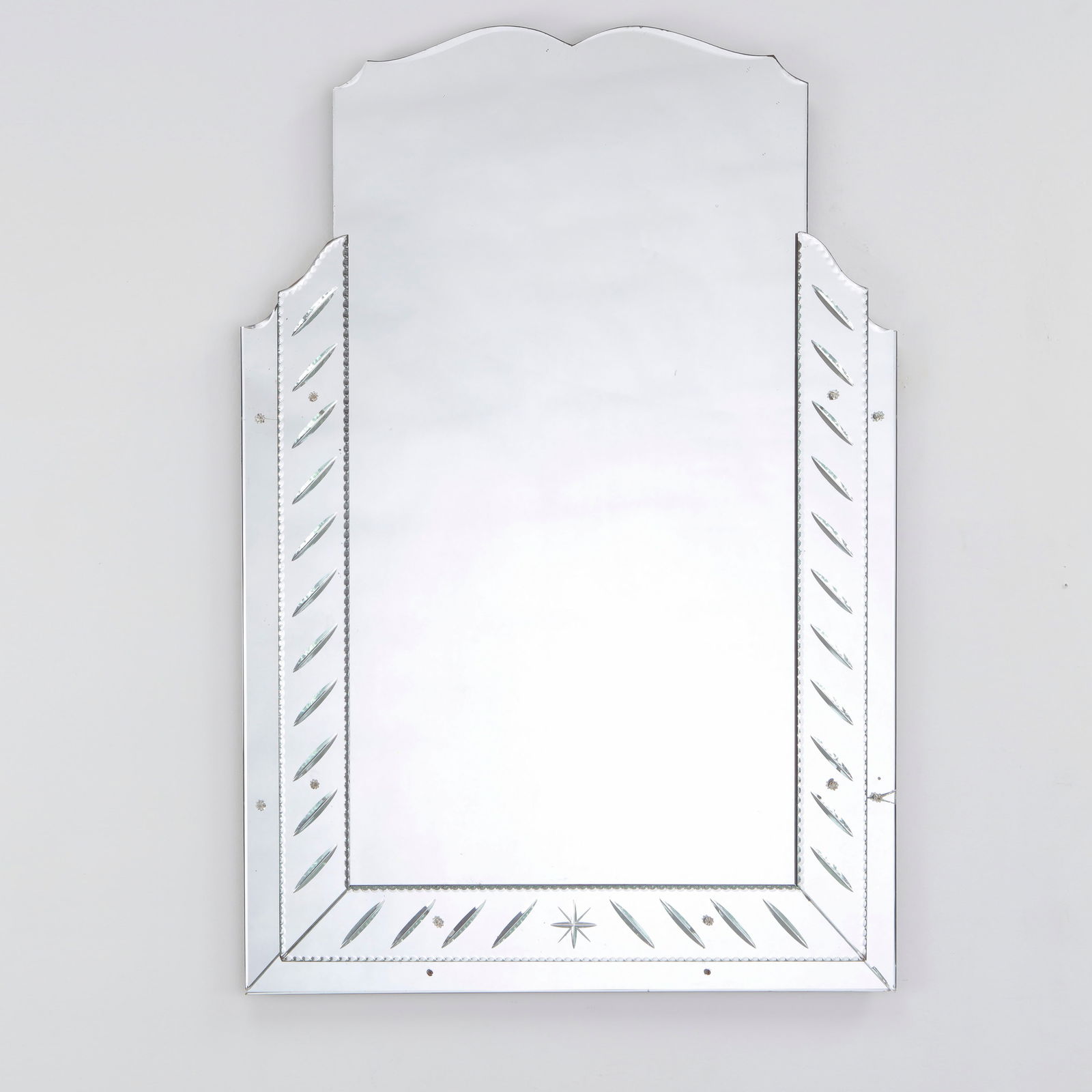 Venetian Beveled Glass Wall Mirror, Italy, 1950s (1 of 11)