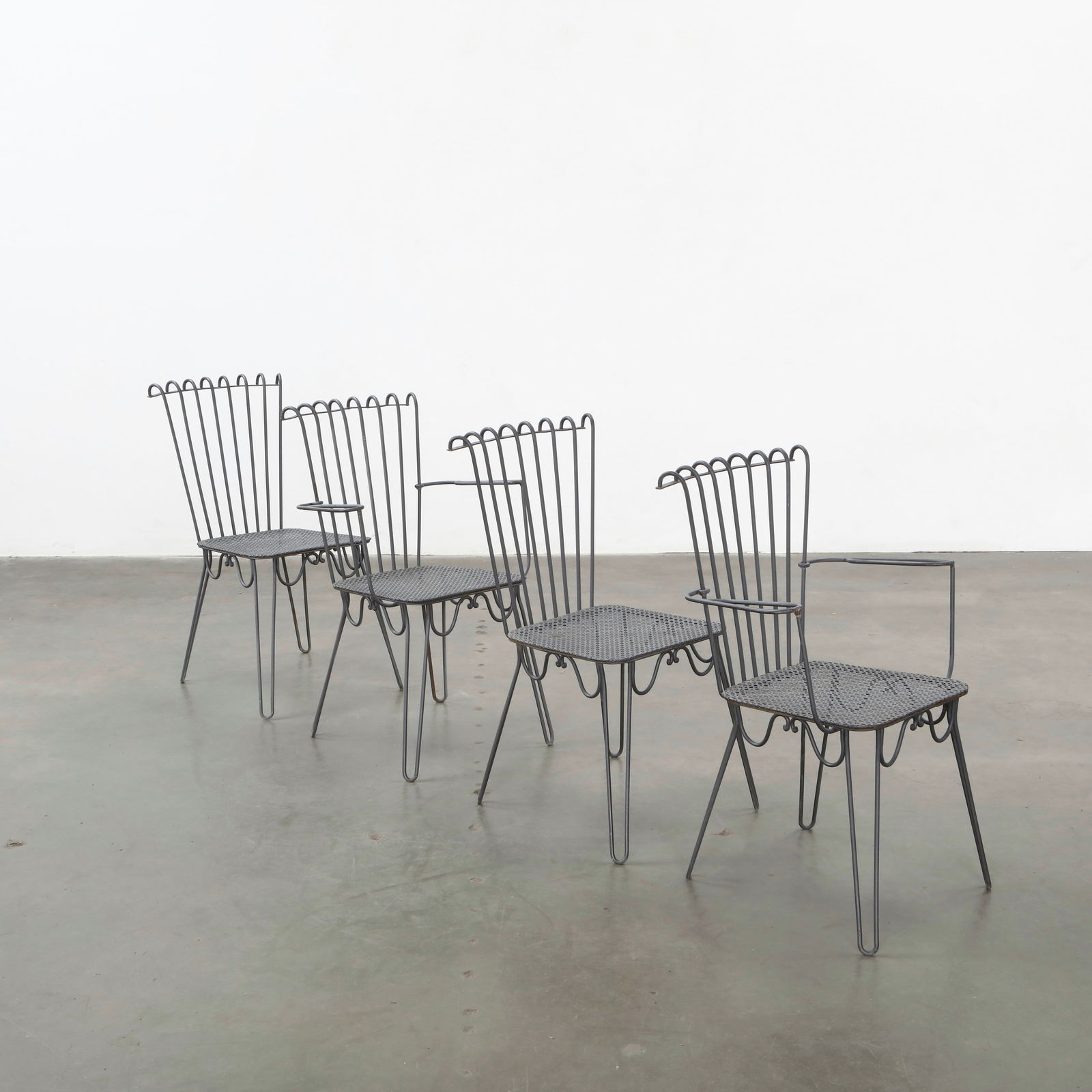 Perforated Metal Garden Set attributed to Mathieu Mategot, Cap d'Ail style, France, 1950s (1 of 20)