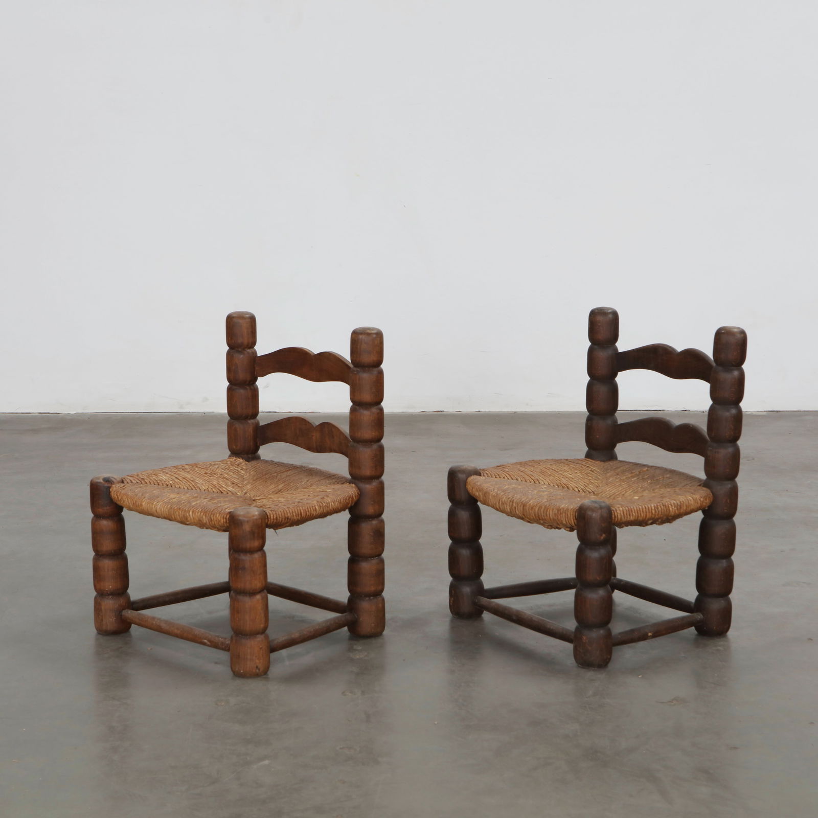 Charles Dudouyt, Pair of Rustic Chairs, France, 1940s (1 of 19)