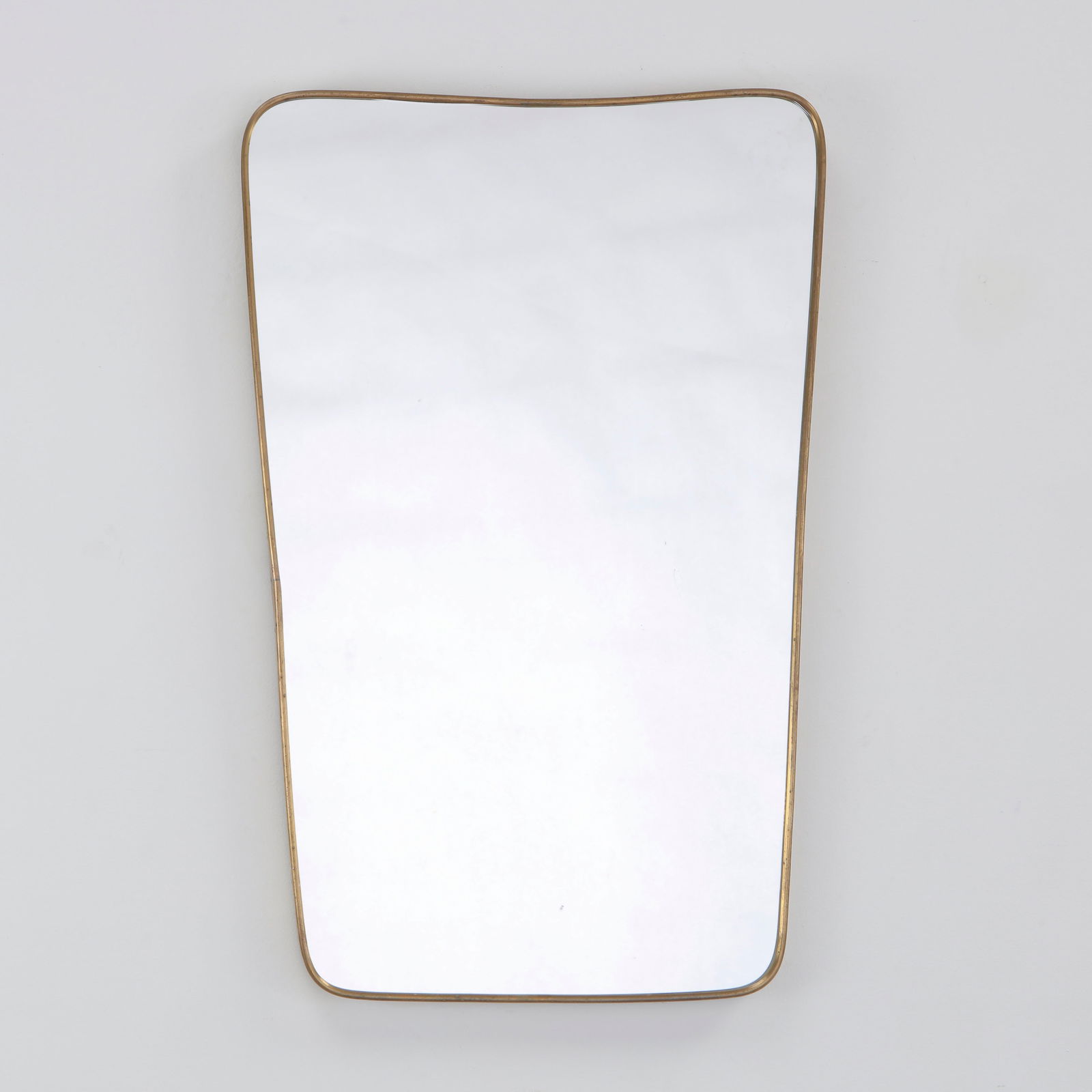 Italian Rectangular Brass Mirror with Rounded Corners, 1950s (1 of 6)