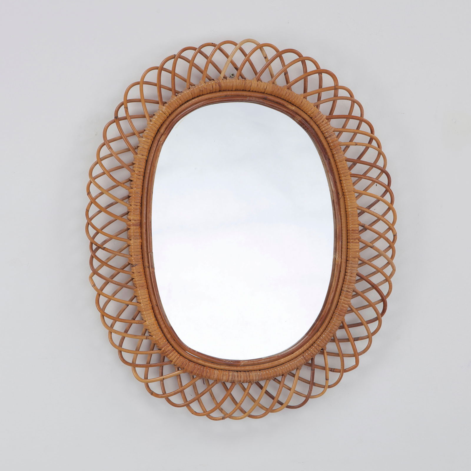 Italian Rattan Mirror, 1960s (1 of 5)