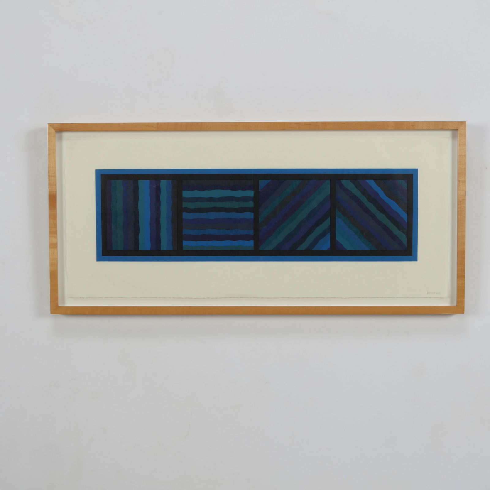 Sol Lewitt, Bands Not Straight in Four Directions, Blue, 2000 (1 of 7)
