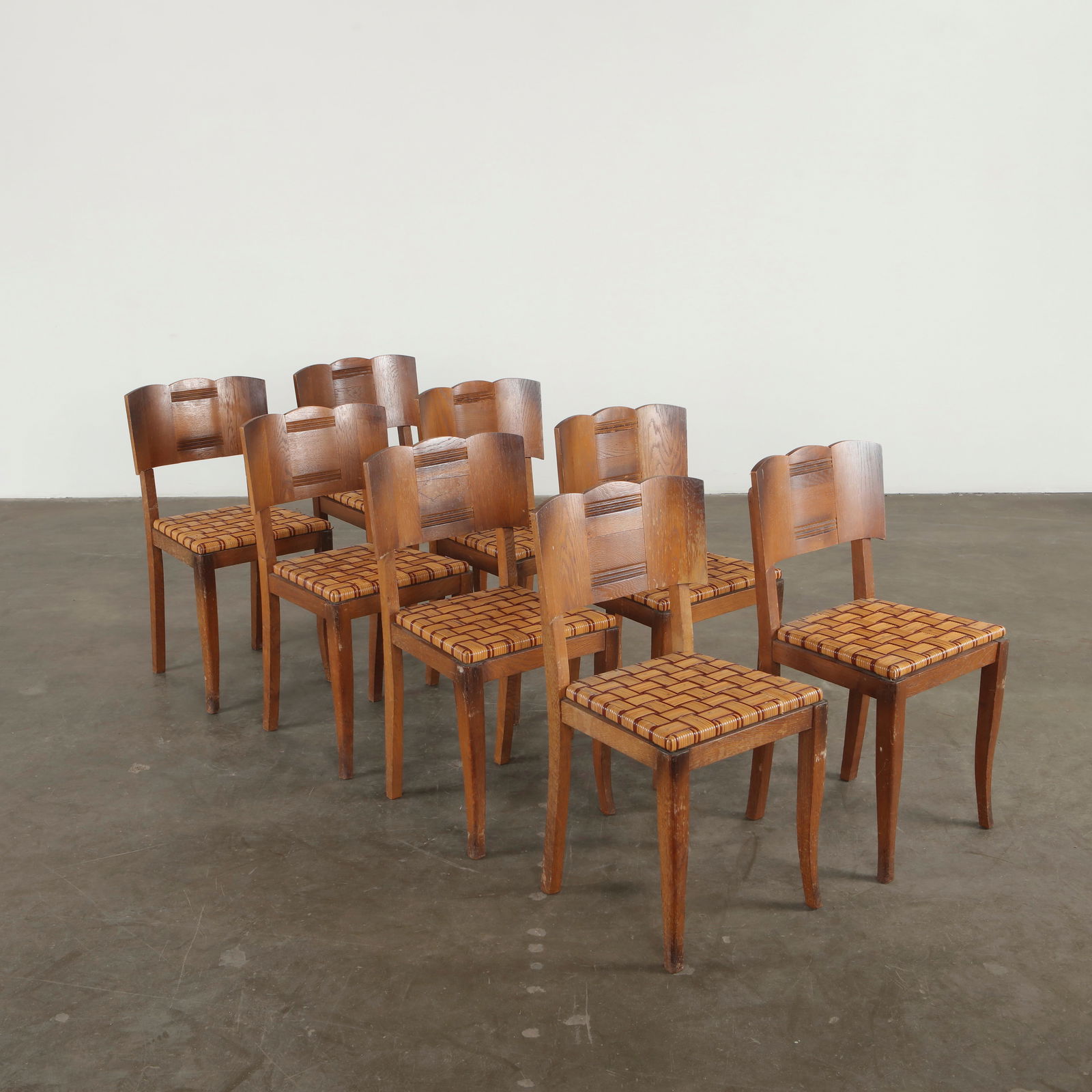 Set of Eight French Cane and Wood Chairs, 1960s (1 of 20)