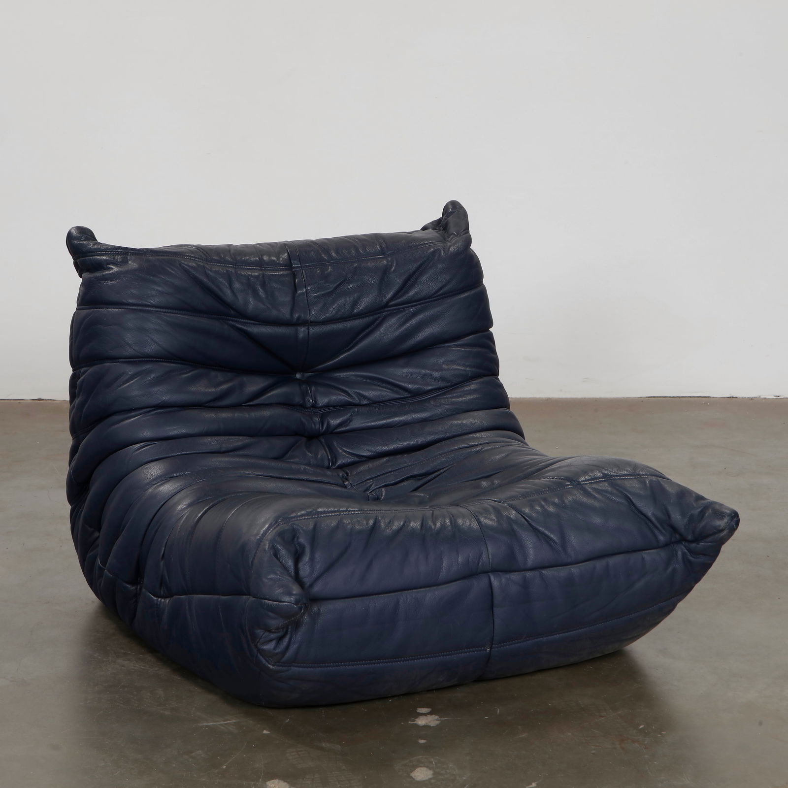 Michel Ducaroy for Ligne Roset, Navy Blue Single Seat Togo, 1980s (1 of 10)