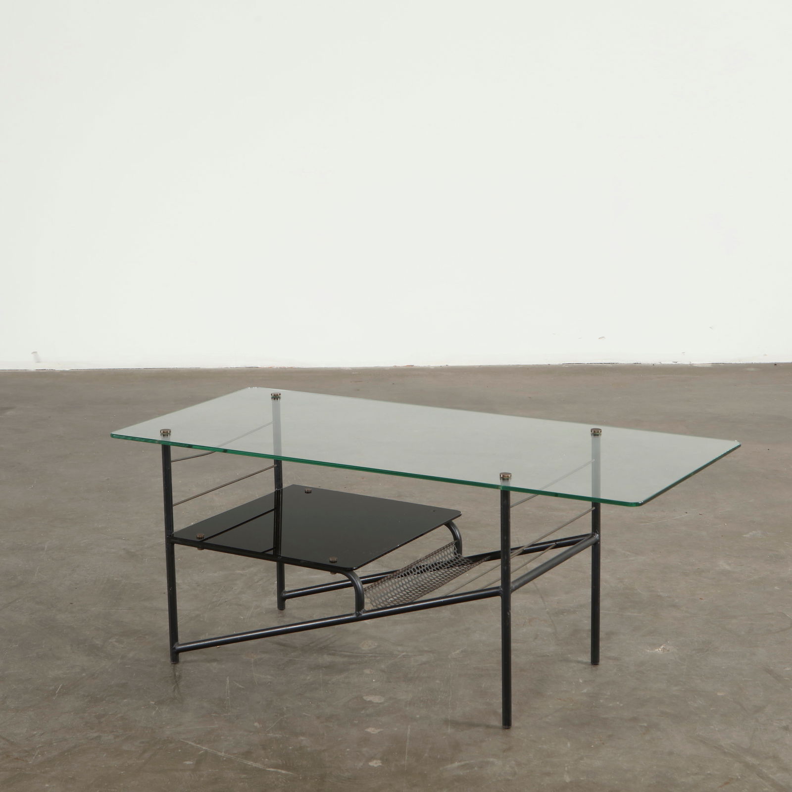 Glass and Metal Coffee Table attributed to Pierre Guariche, 1950s (1 of 13)