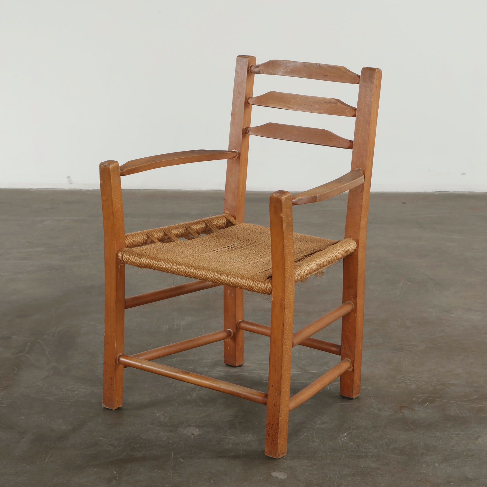 Brutalist Armchair in Rope and Wood in the style of Francis Jourdain, 1950s (1 of 16)