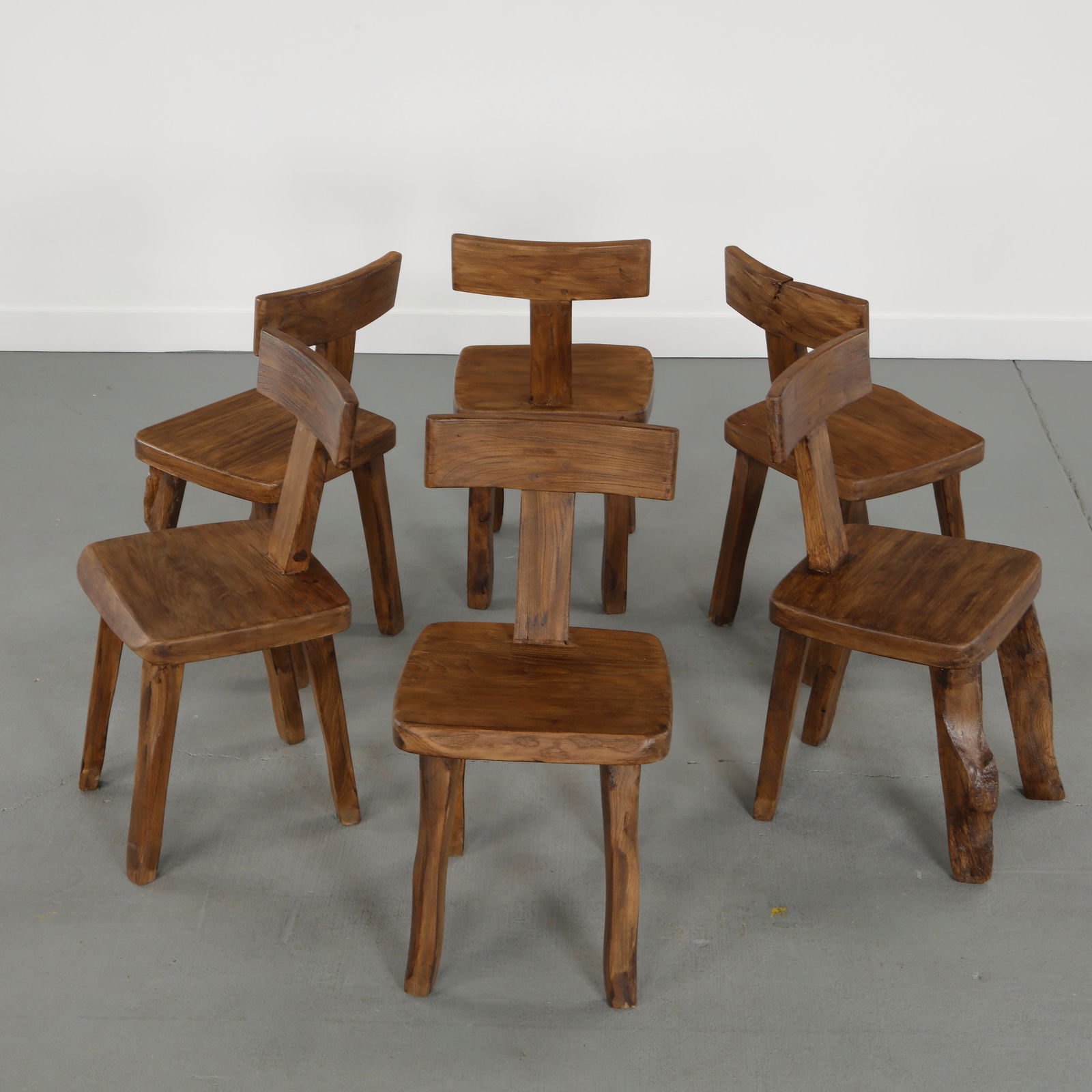 Olavi Hanninen, Set of Six Brutalist T-Chairs, 1960s (1 of 14)