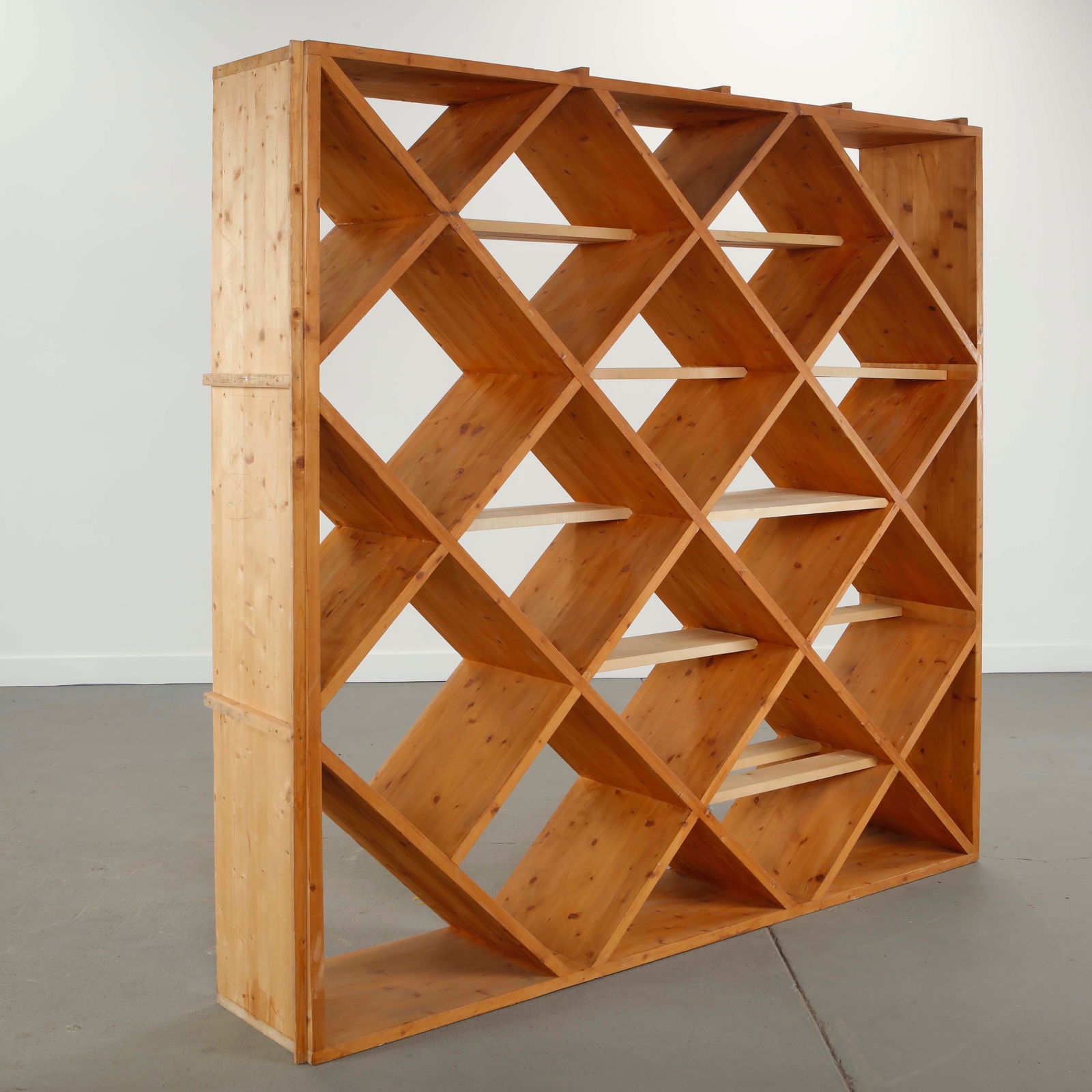 Architectural Solid Wood Bookcase, France, 1970s (1 of 19)