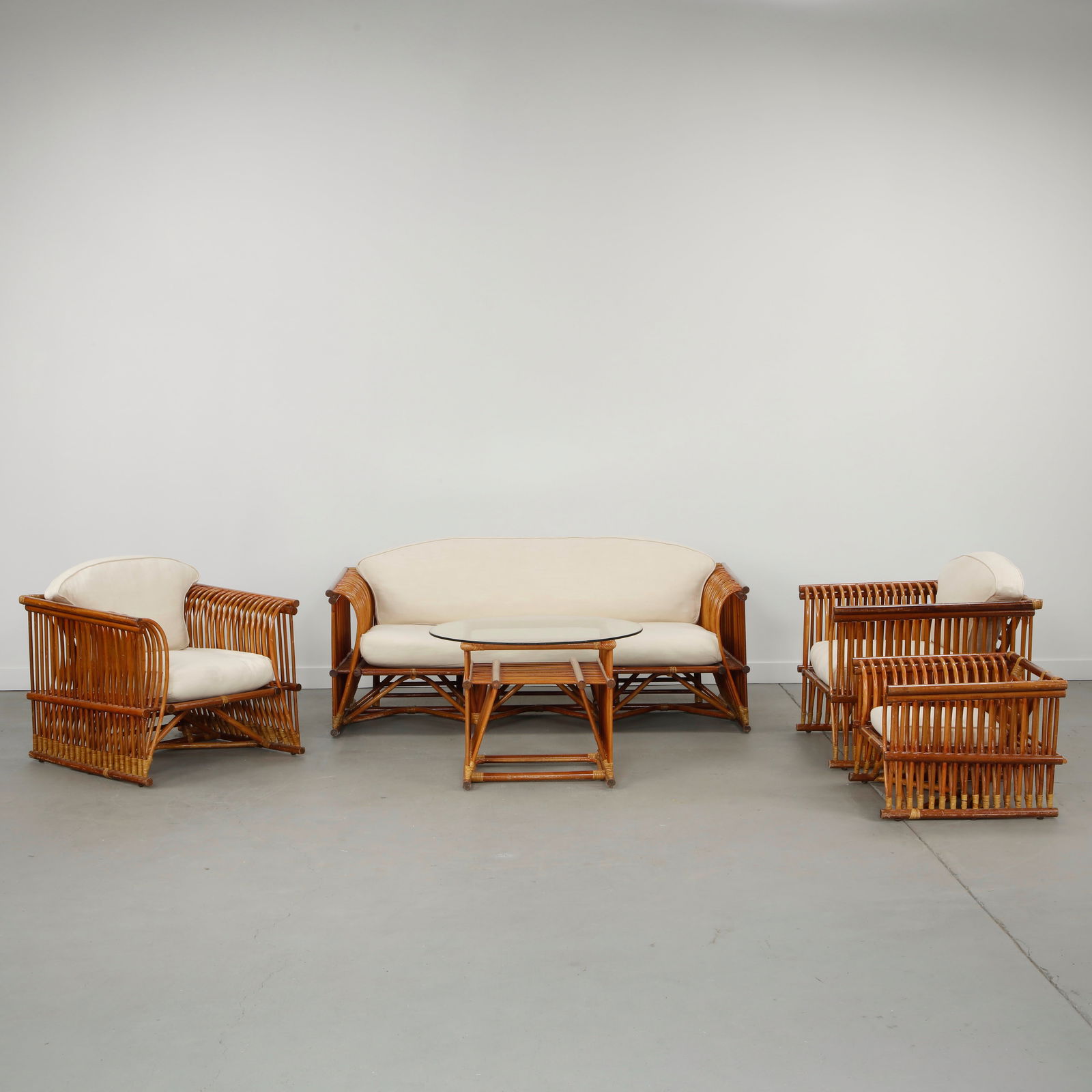 Bamboo Living Room with White Fabric, 1960 (1 of 20)