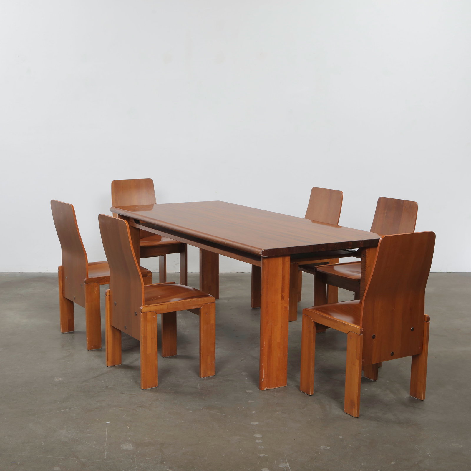 Italian Wood Dining Set attributed to Afra & Tobia Scarpa, 1980s (1 of 20)