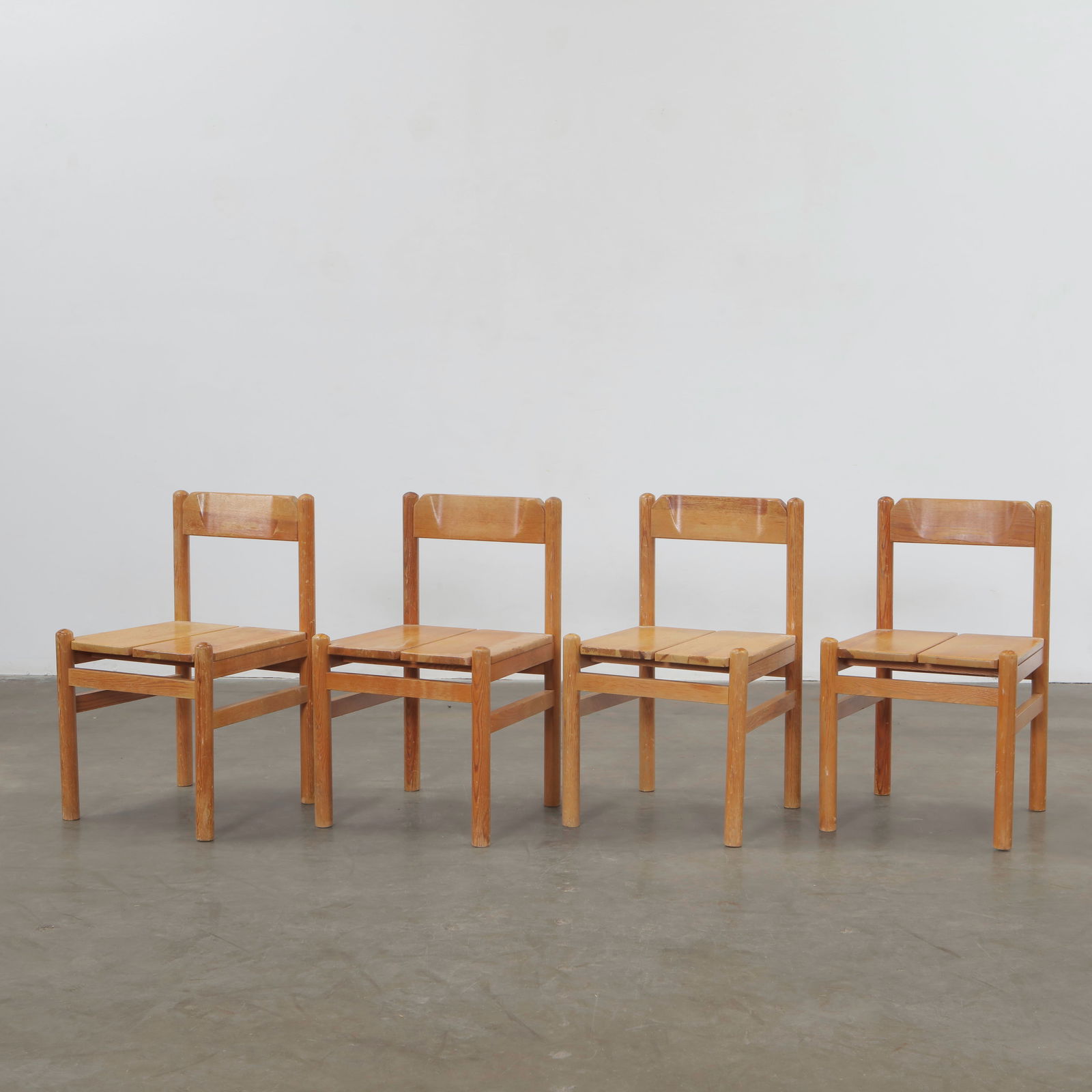 Pierre Gauthier-Delaye, Set of Four Wooden Chairs, France, 1960s (1 of 20)