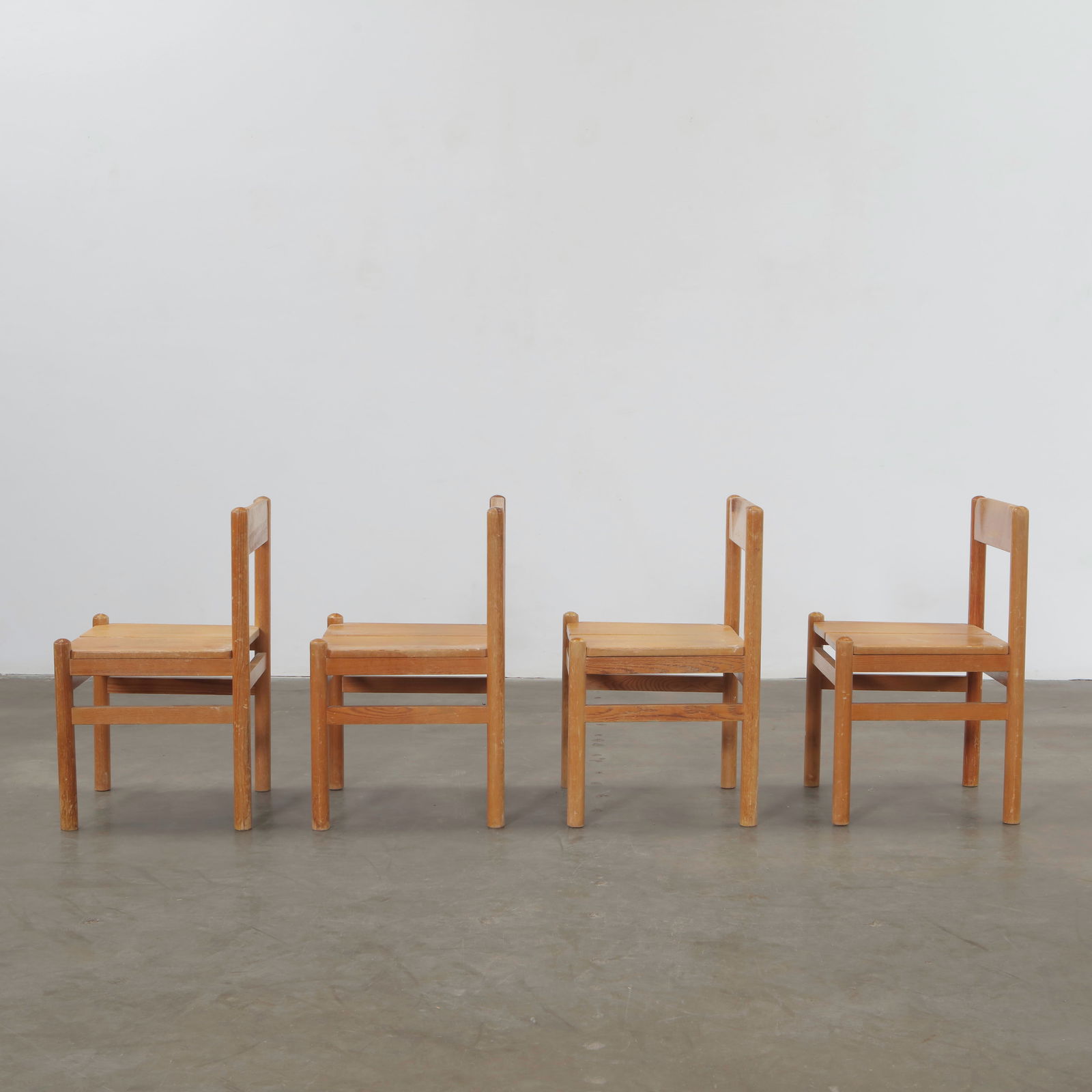 Pierre Gauthier-Delaye, Set of Four Wooden Chairs, France, 1960s - 4