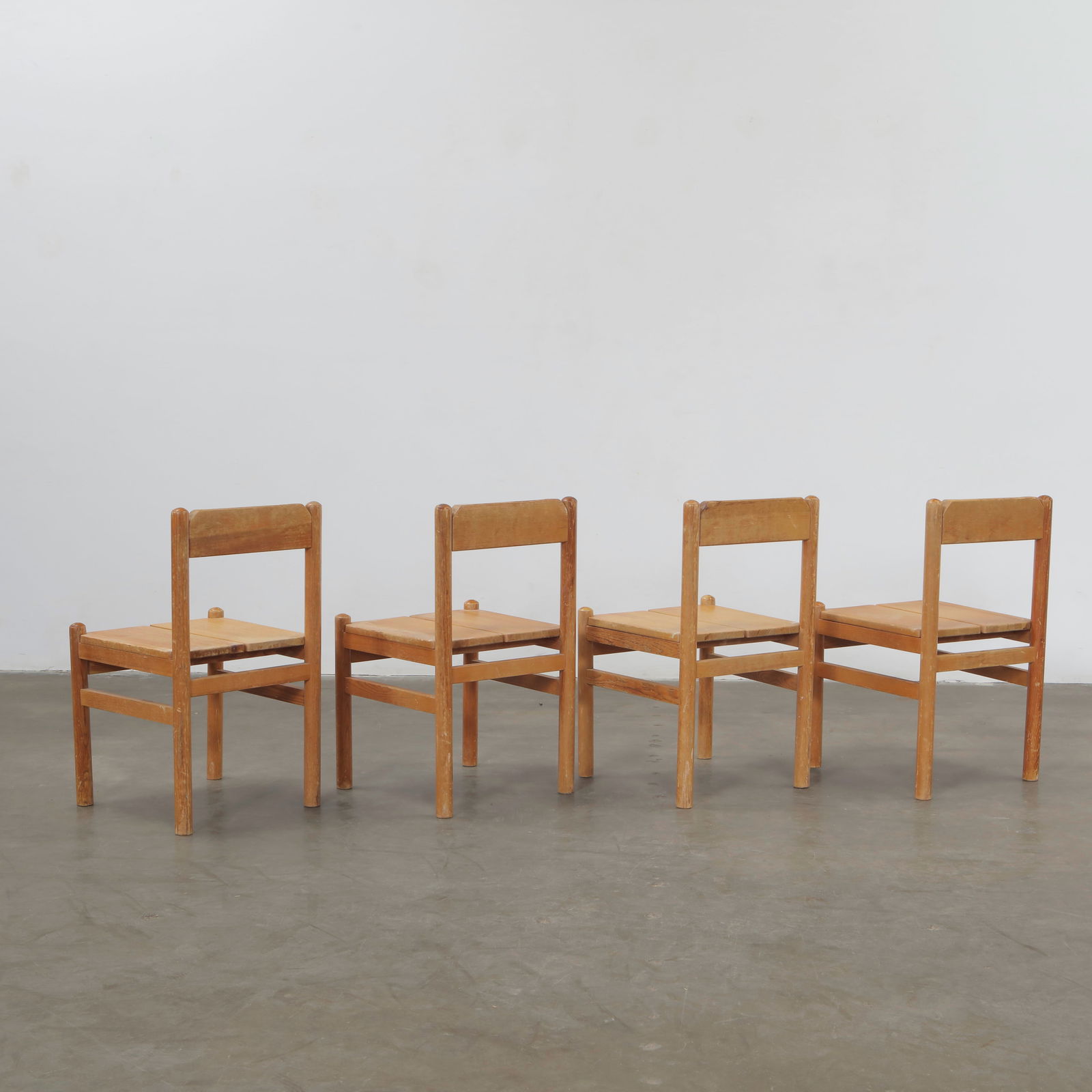 Pierre Gauthier-Delaye, Set of Four Wooden Chairs, France, 1960s - 5
