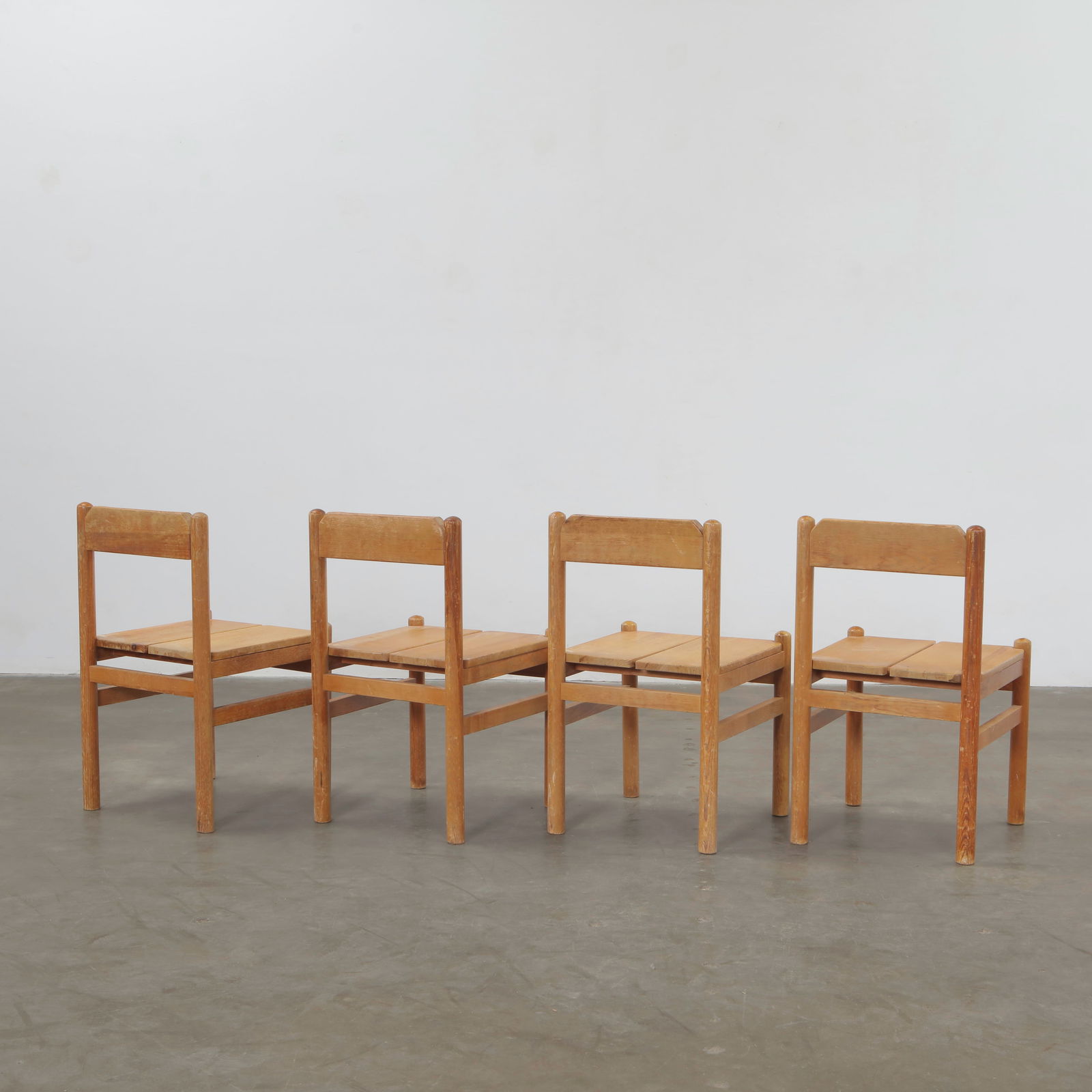 Pierre Gauthier-Delaye, Set of Four Wooden Chairs, France, 1960s - 7