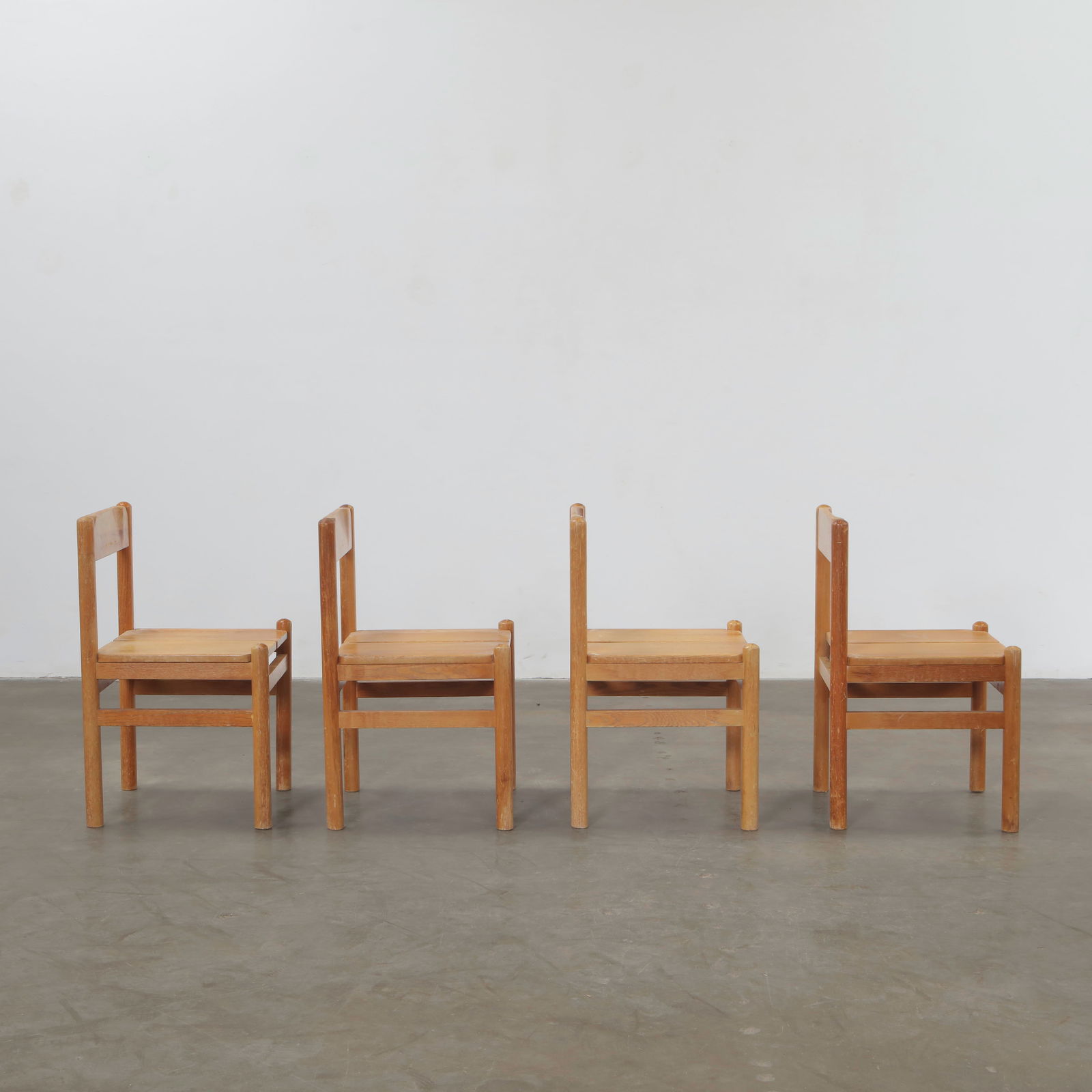 Pierre Gauthier-Delaye, Set of Four Wooden Chairs, France, 1960s - 8