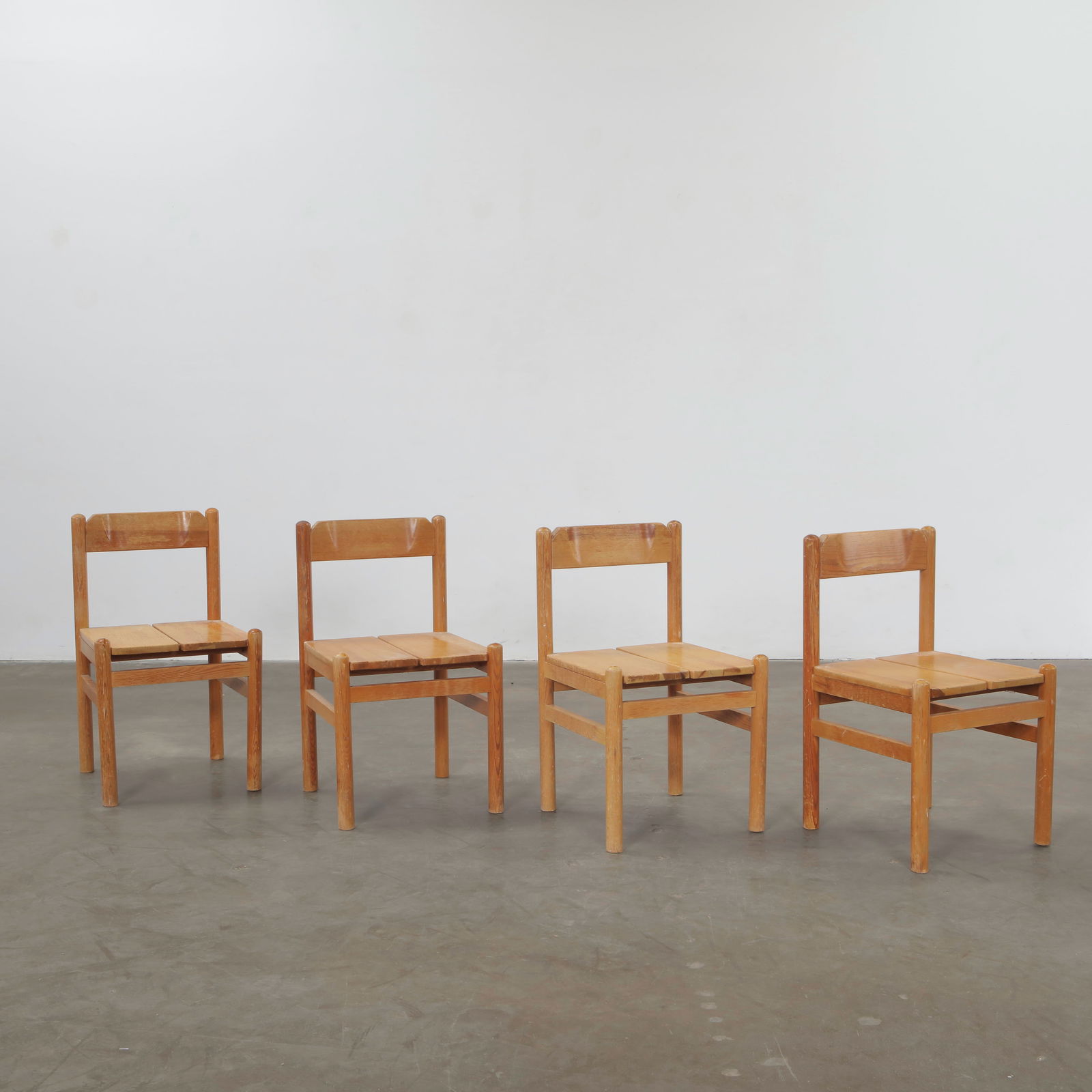 Pierre Gauthier-Delaye, Set of Four Wooden Chairs, France, 1960s - 9