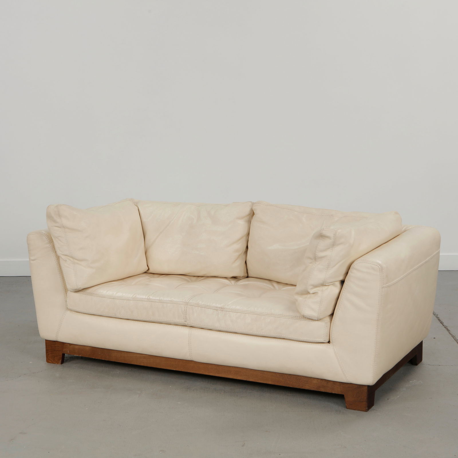 Roche Bobois, Cream Leather Two-Seater Sofa, 2000s (1 of 16)