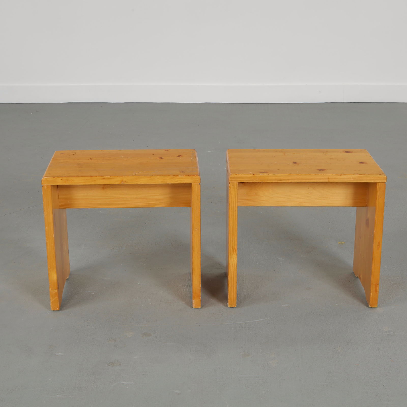 Charlotte Perriand for Les Arcs 1600, Pair of Stools, 1960s (1 of 16)