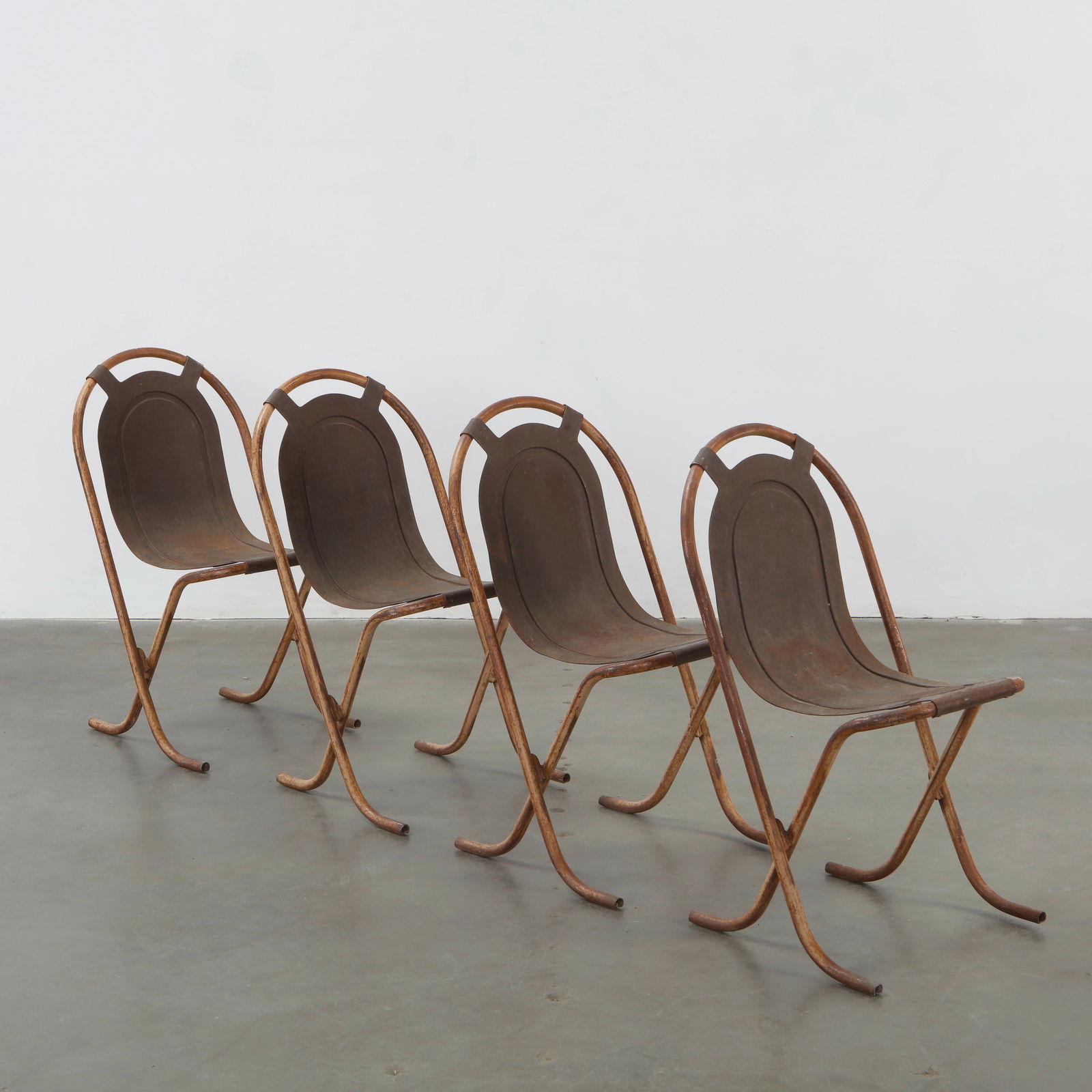 Set of Four Original British Stak-a-Bye Industrial Chairs, England, 1950s (1 of 20)