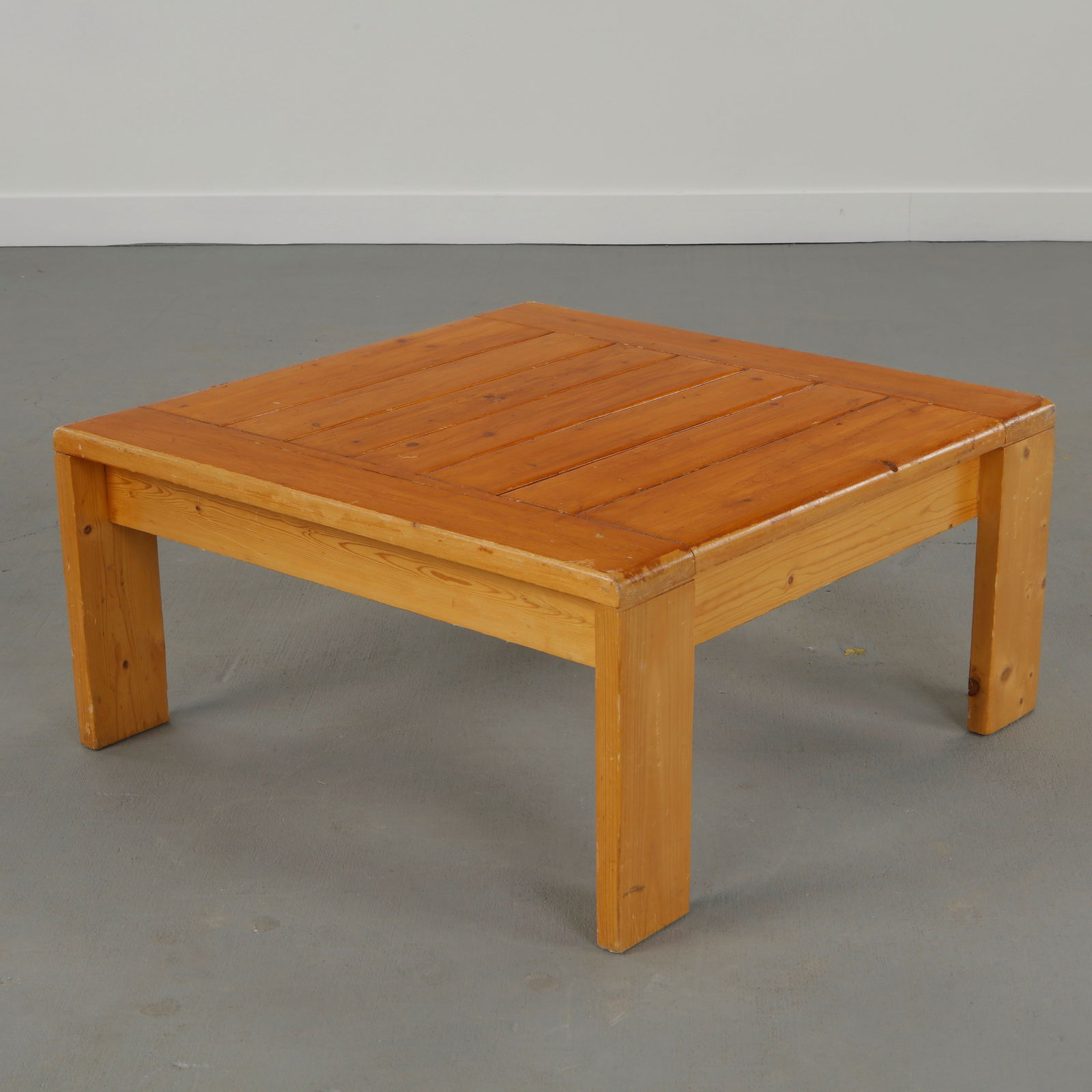 Maison Regain, Square Pine Coffee Table, 1960s (1 of 10)