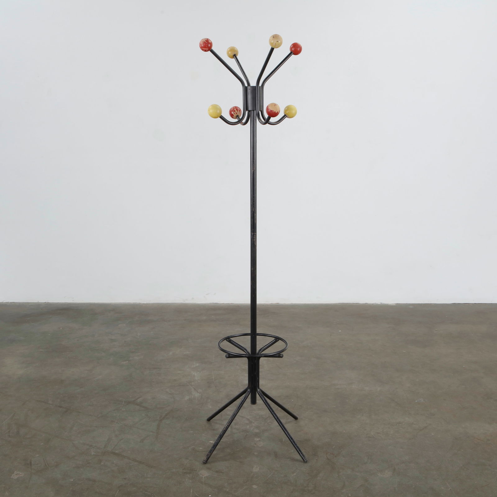 Roger Feraud, Coat Stand with Circular Umbrella Ring, France, 1950s (1 of 12)