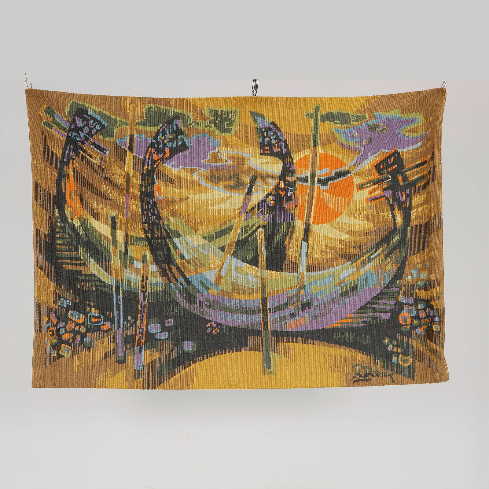 Mid-Century French Tapestry Signed by Robert Debieve (1 of 5)