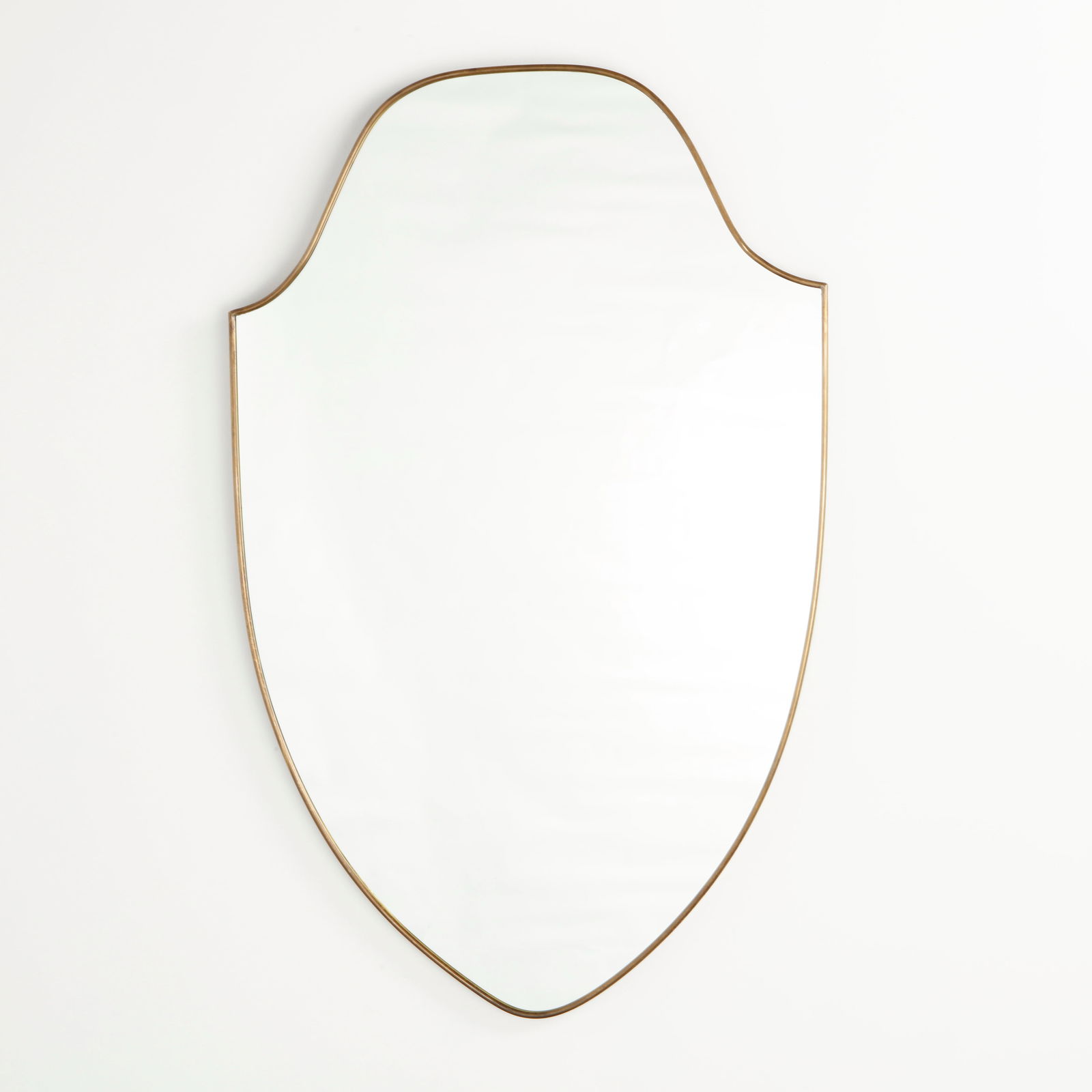Italian Brass Shield Form Mirror, 1960s (1 of 8)