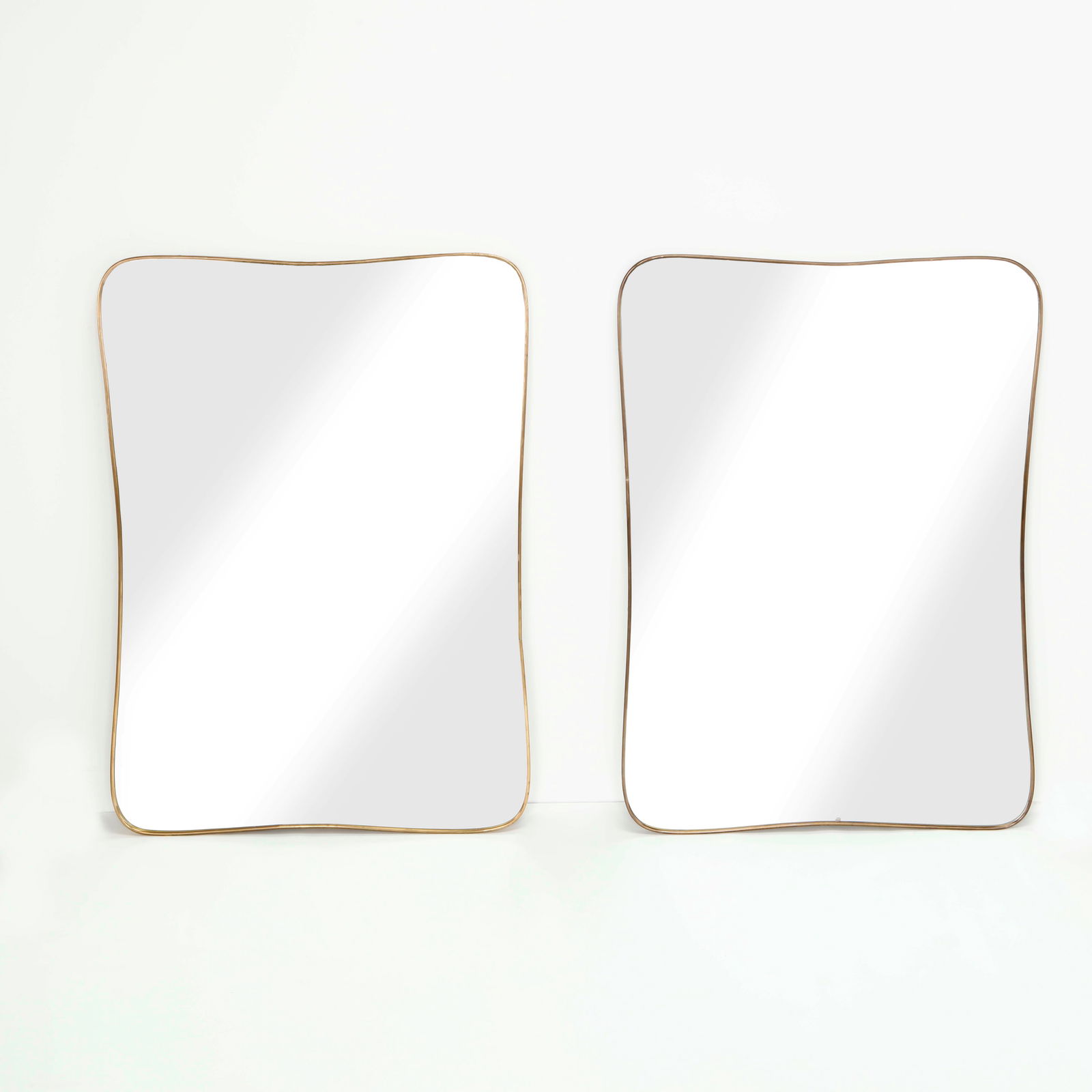Pair of Italian Brass Rectangular Mirrors, 1960s (1 of 16)