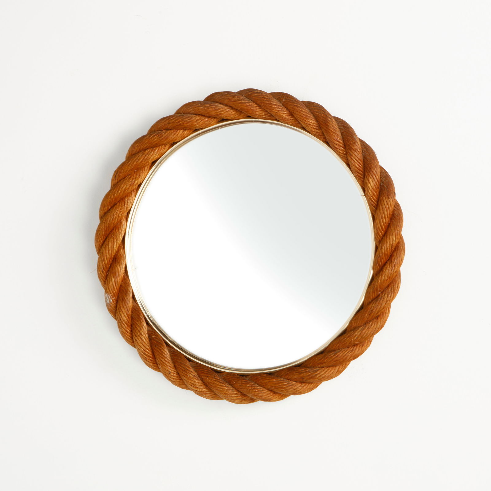 Audoux Minet, Small Round Rope Mirror, 1950s (1 of 7)