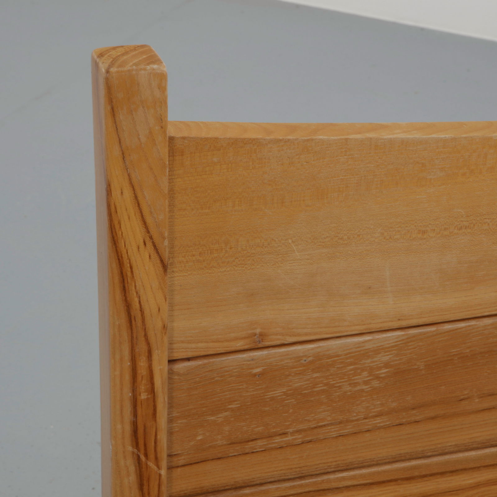 French Midcentury Solid Pine Full Bedframe, 1960s - 12