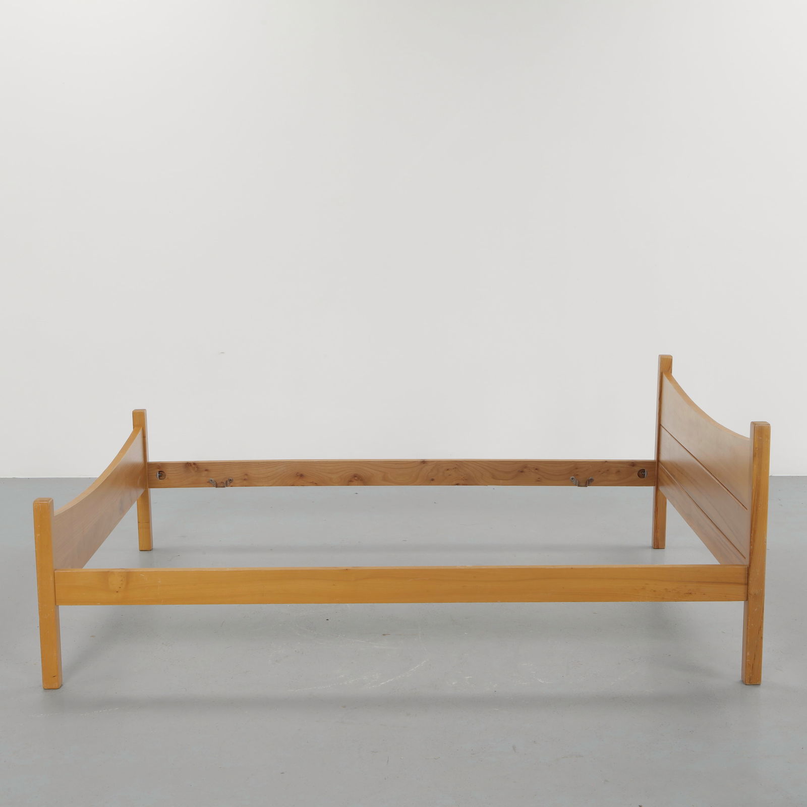 French Midcentury Solid Pine Full Bedframe, 1960s - 3