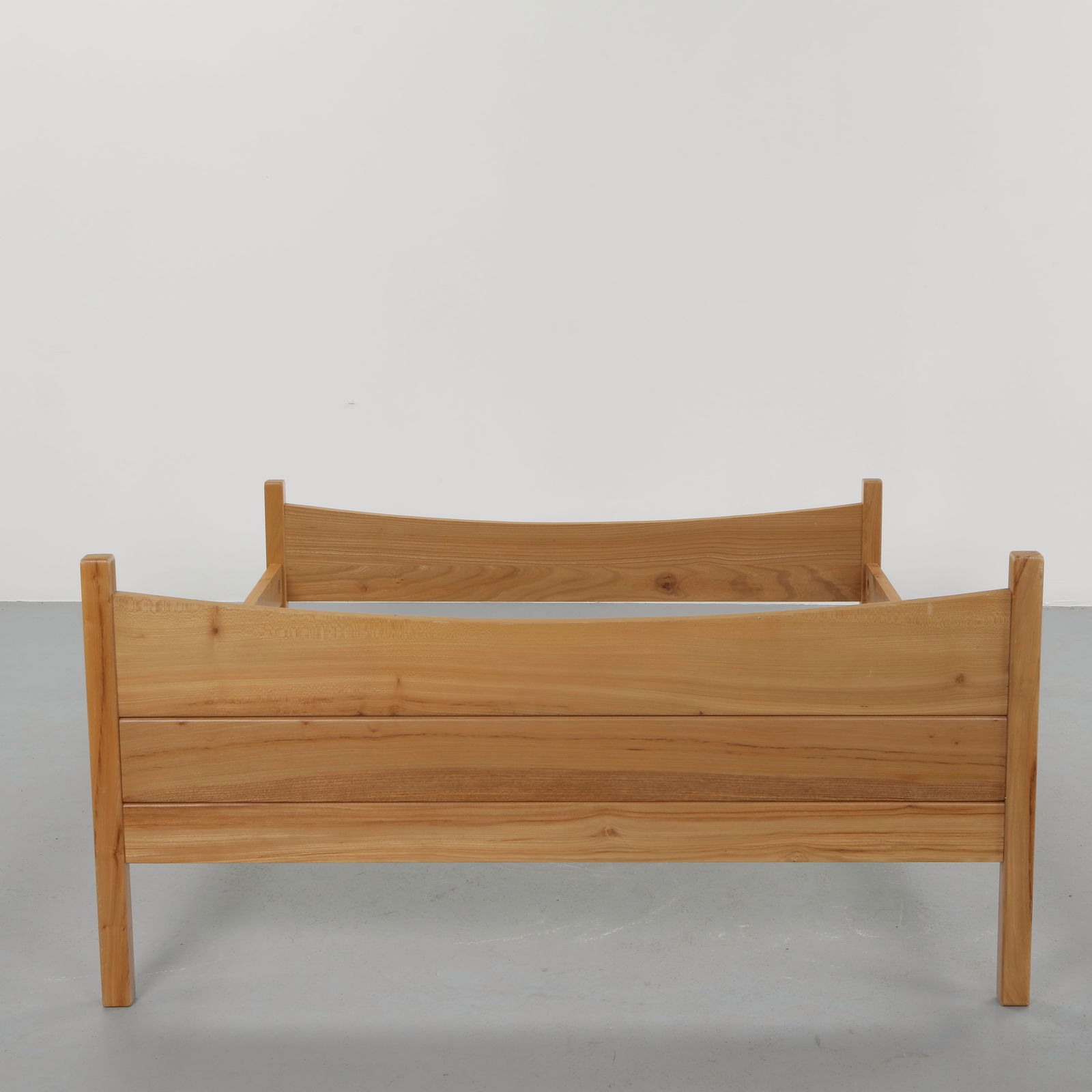 French Midcentury Solid Pine Full Bedframe, 1960s - 5
