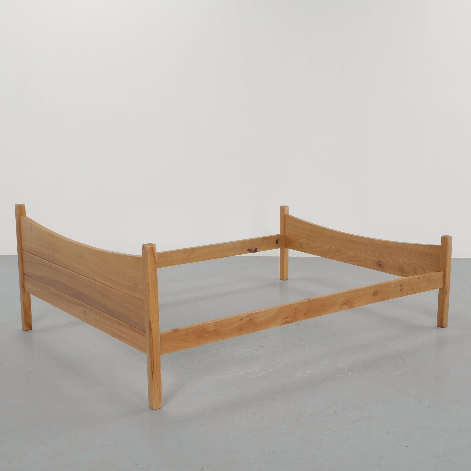 French Midcentury Solid Pine Full Bedframe, 1960s - 6
