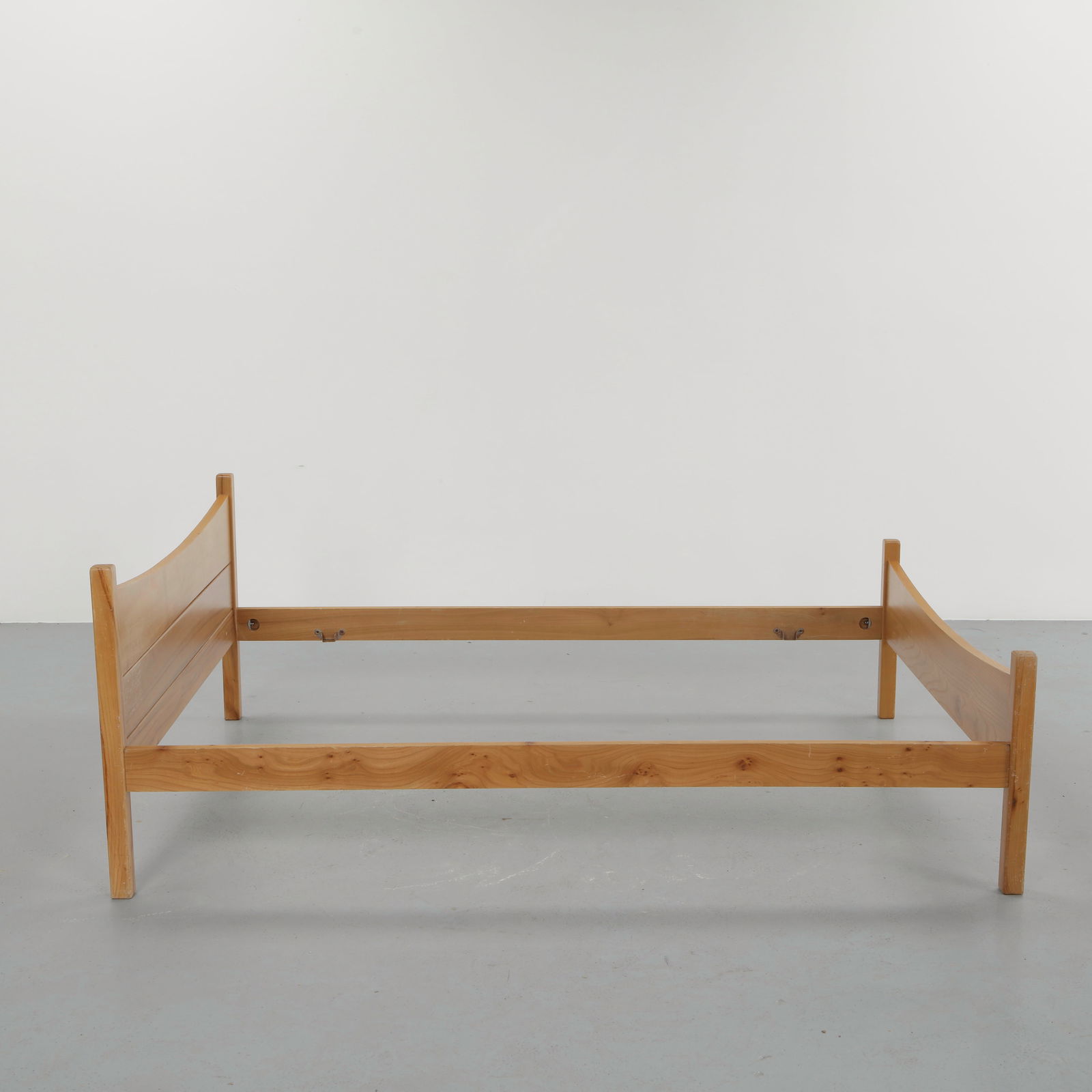 French Midcentury Solid Pine Full Bedframe, 1960s - 7
