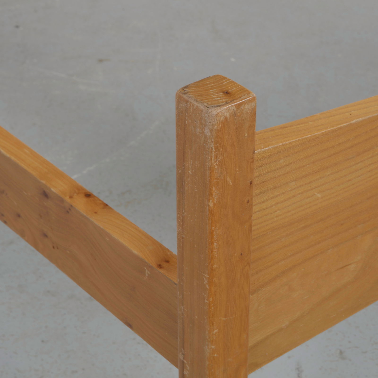 French Midcentury Solid Pine Full Bedframe, 1960s - 9