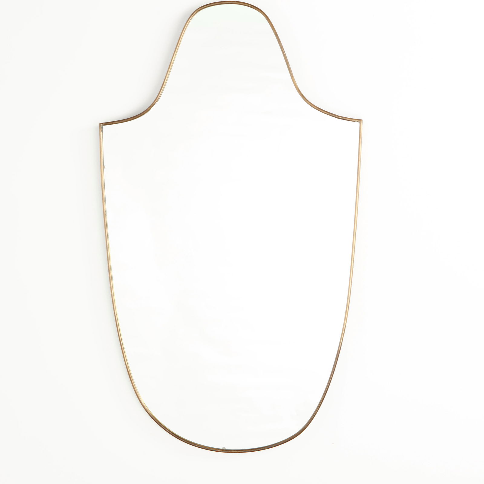 Italian Brass Shield Form Mirror, 1960s (1 of 8)