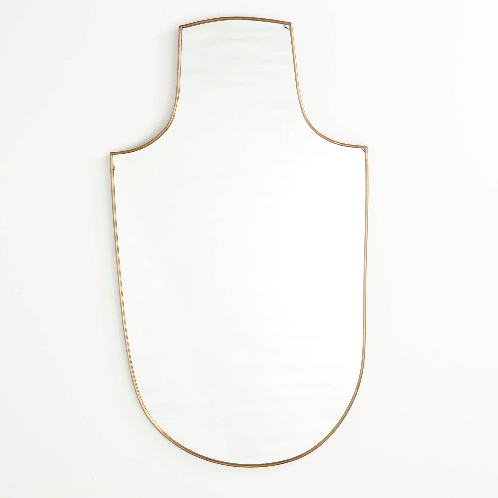 Italian Brass Shield Form Mirror, 1960s (1 of 9)