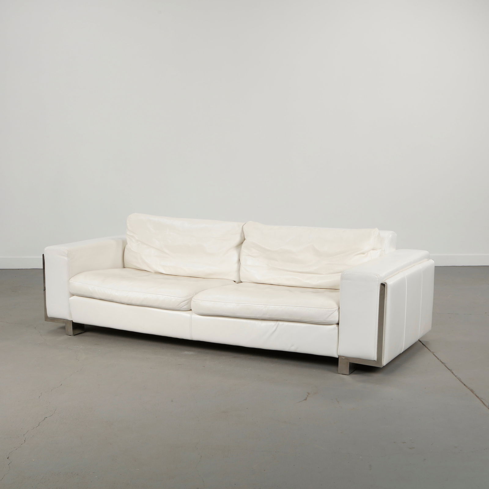 Roche Bobois, Cream Three-Seater Leather Sofa, 2000s (1 of 18)