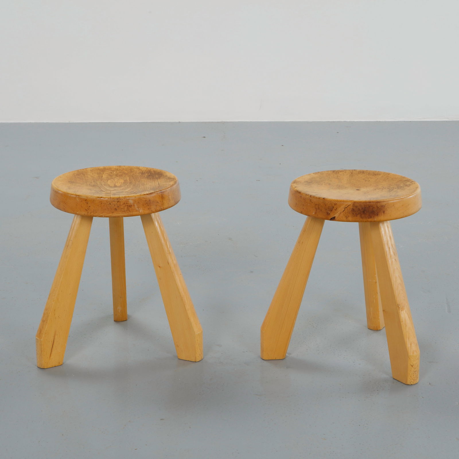 Charlotte Perriand for Les Arcs 1600, Pair of Sandoz Stools, 1960s (1 of 11)