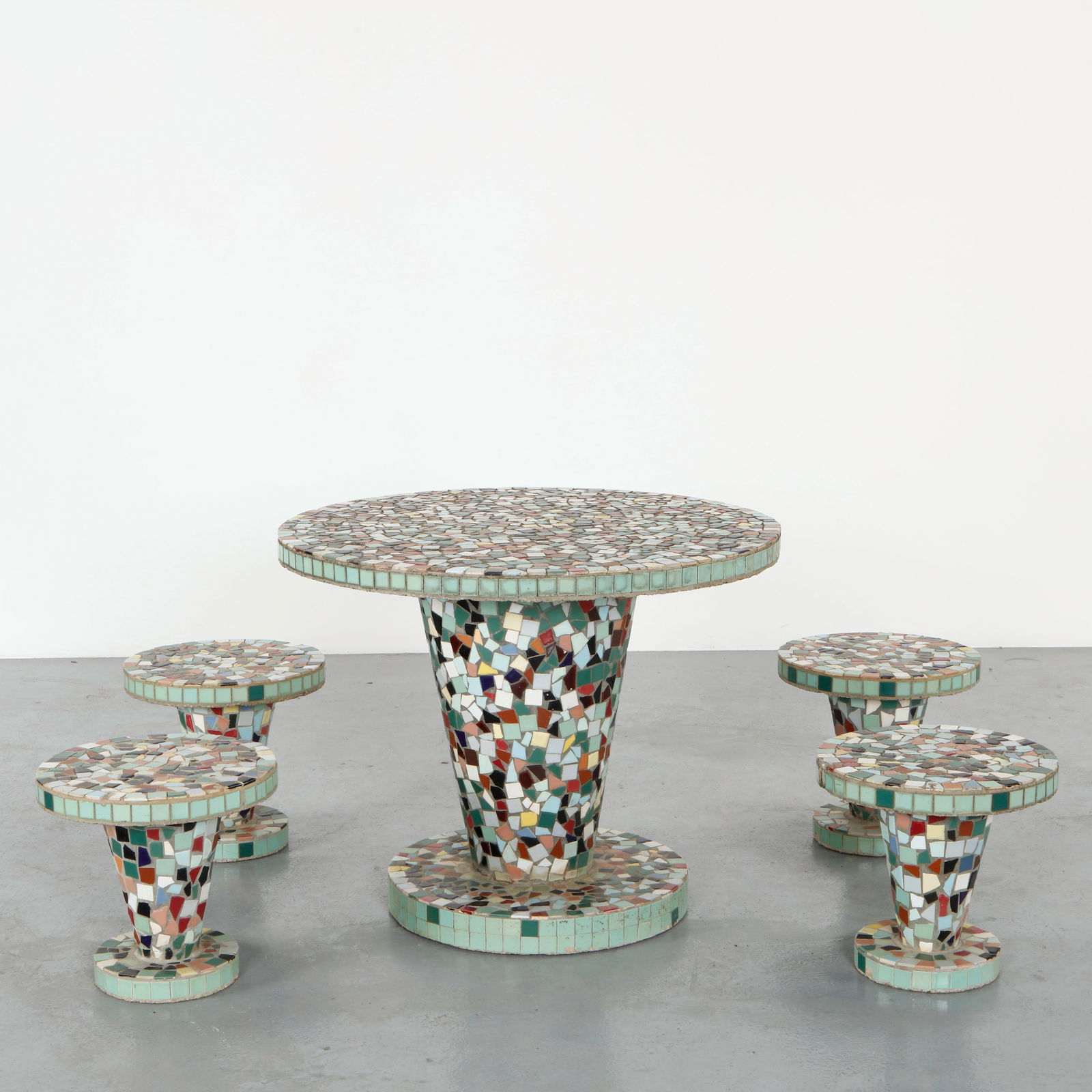 Mosaic Outdoor Dining Set, 1960s (1 of 17)