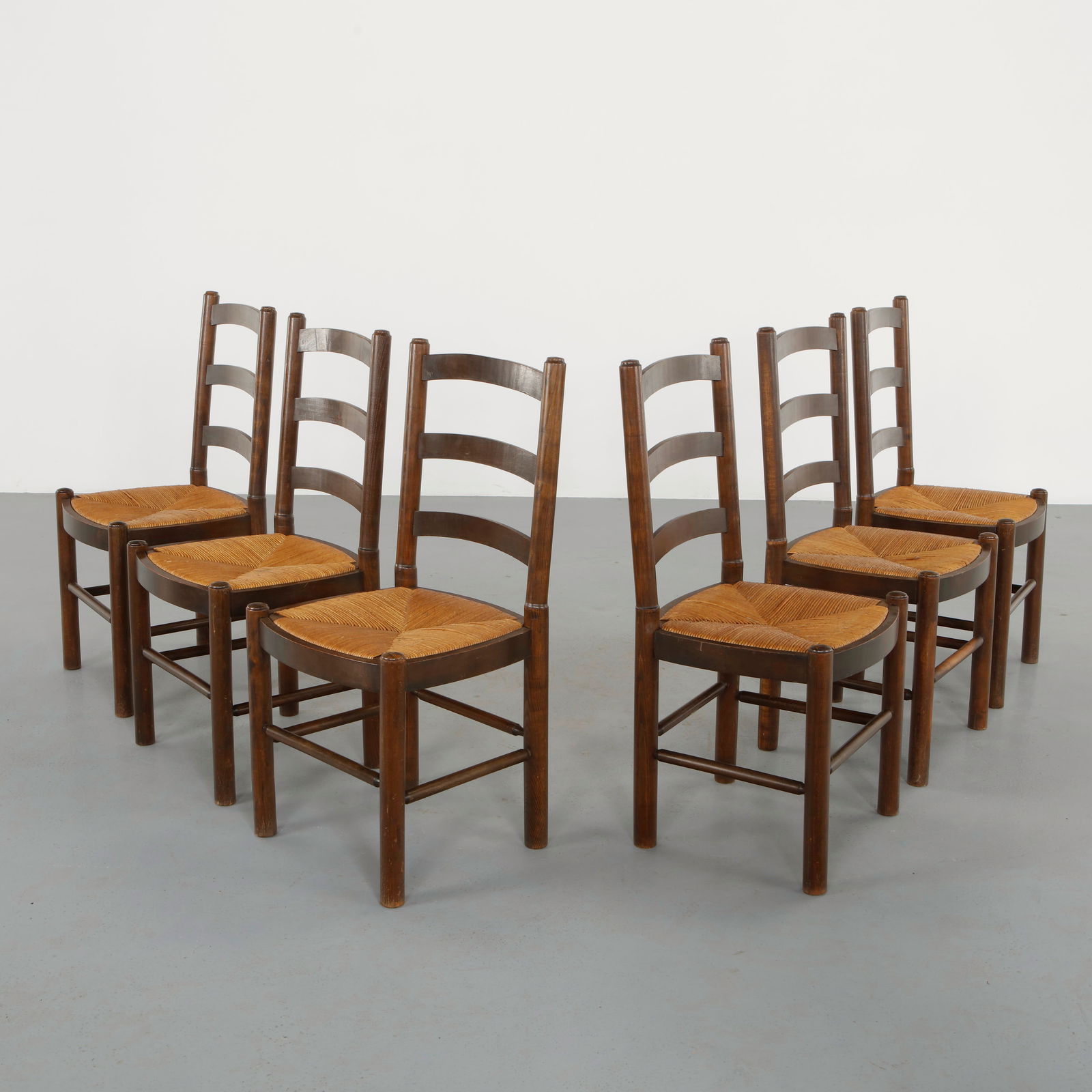 Set of Six Brutalist Rustic Dining Chairs attributed to Georges Robert, 1950s (1 of 20)