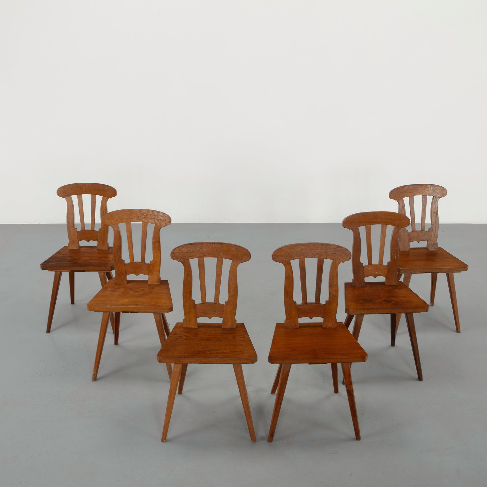 Set of Six Wooden Bistro Chairs, 1950s (1 of 20)